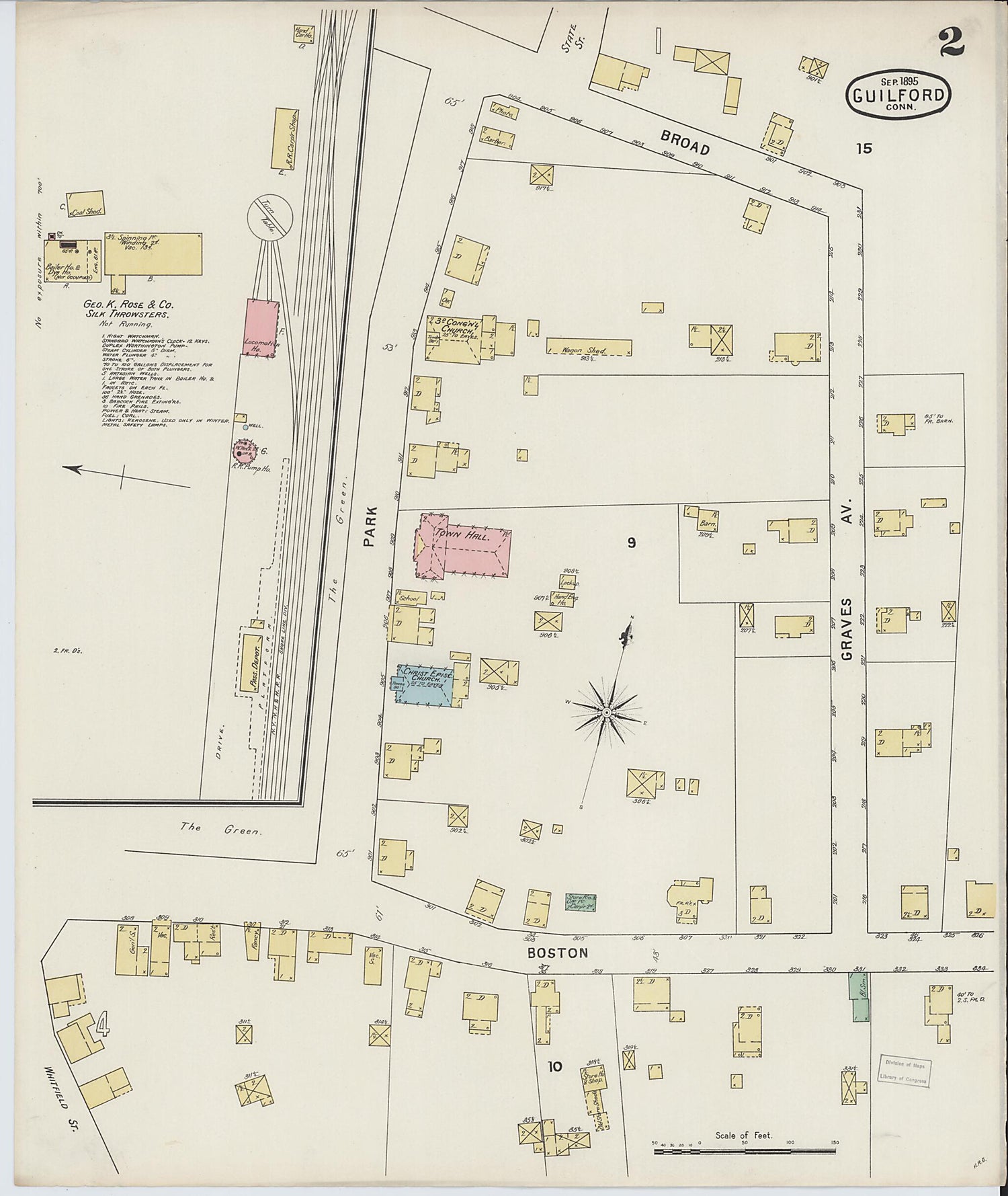 This old map of Guilford, New Haven County, Connecticut was created by Sanborn Map Company in 1895