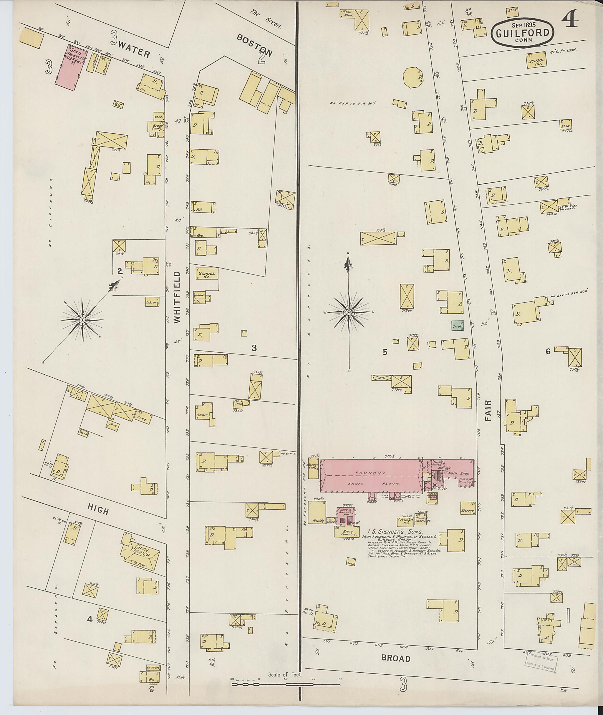 This old map of Guilford, New Haven County, Connecticut was created by Sanborn Map Company in 1895