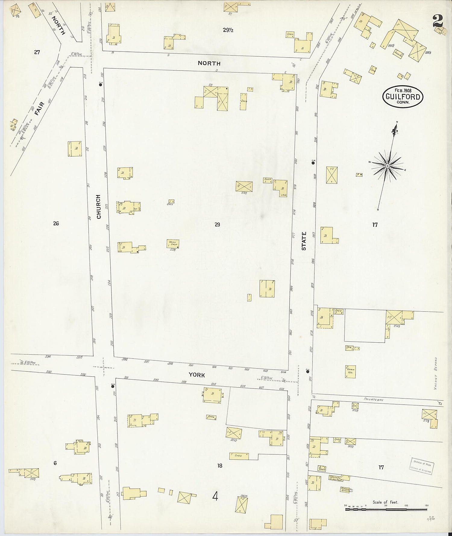 This old map of Guilford, New Haven County, Connecticut was created by Sanborn Map Company in 1908