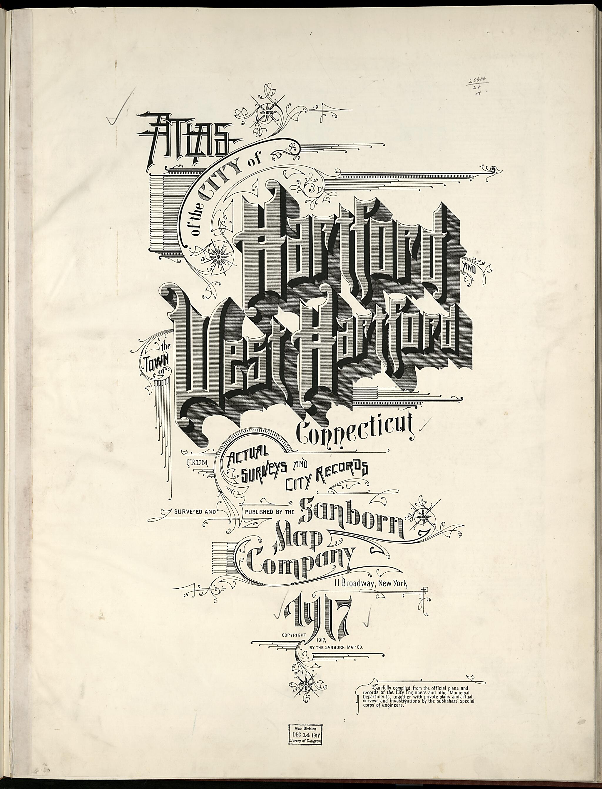 This old map of West Hartford, Hartford County, Connecticut was created by Sanborn Map Company in 1917