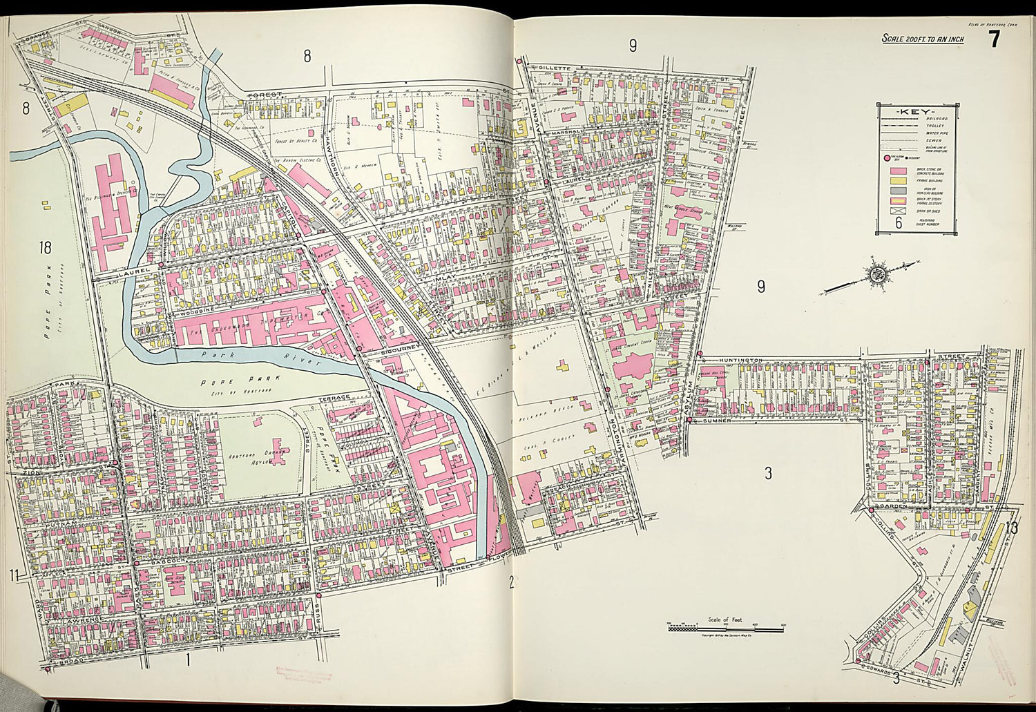 This old map of West Hartford, Hartford County, Connecticut was created by Sanborn Map Company in 1917