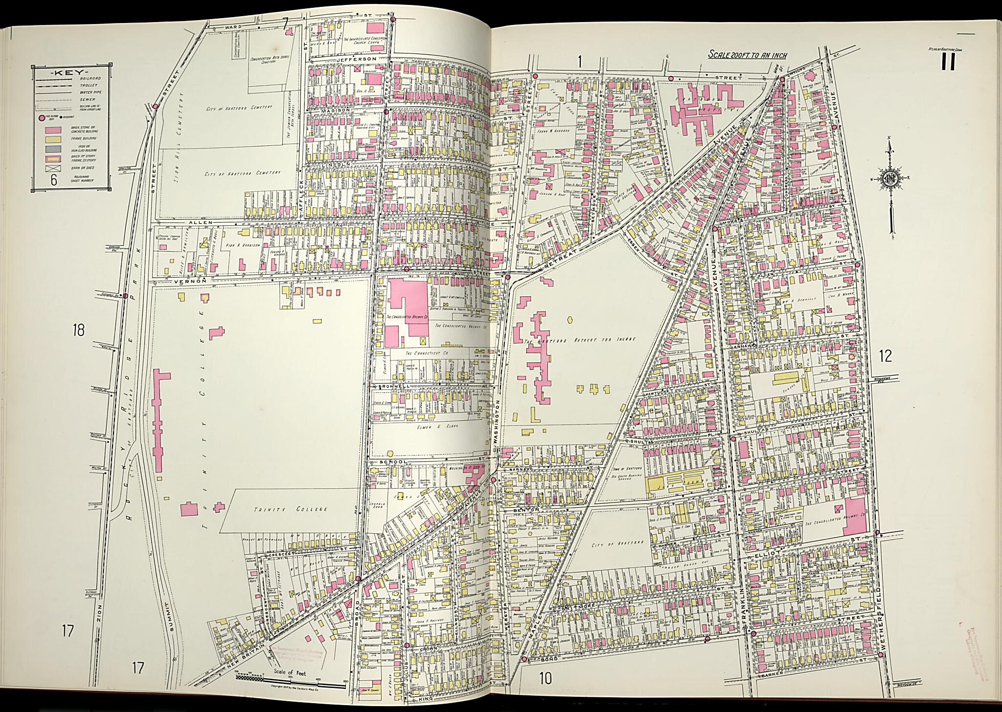 This old map of West Hartford, Hartford County, Connecticut was created by Sanborn Map Company in 1917