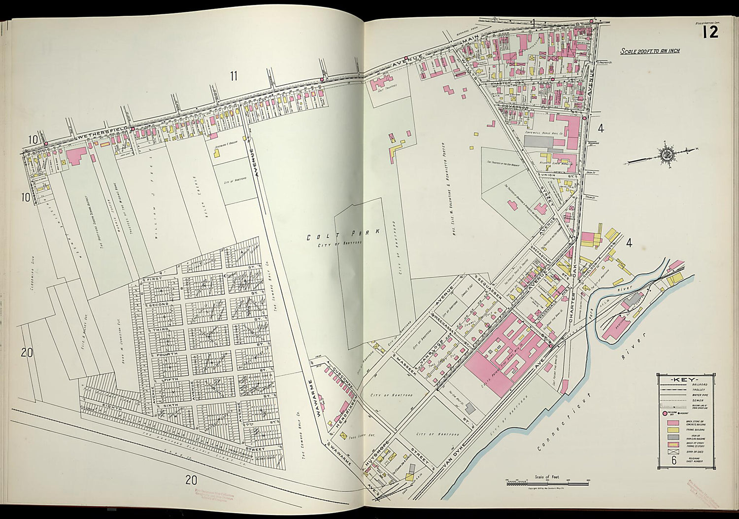 This old map of West Hartford, Hartford County, Connecticut was created by Sanborn Map Company in 1917