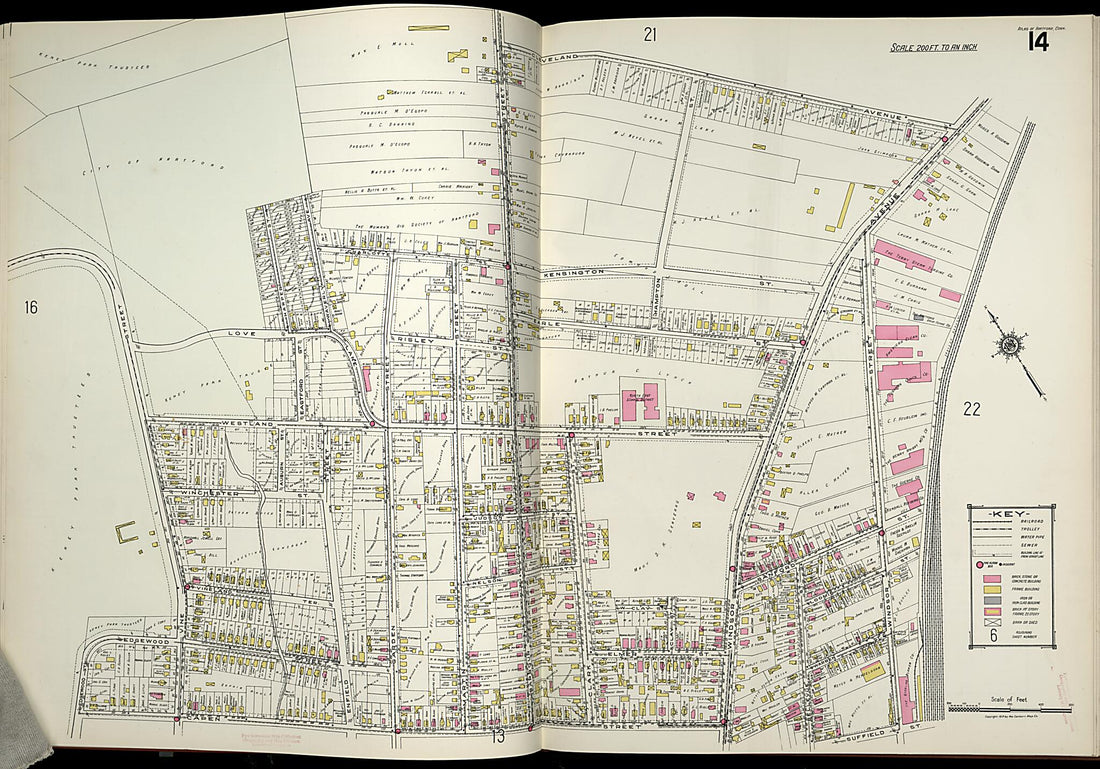 This old map of West Hartford, Hartford County, Connecticut was created by Sanborn Map Company in 1917