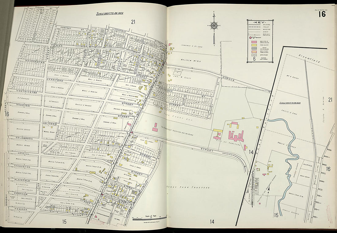 This old map of West Hartford, Hartford County, Connecticut was created by Sanborn Map Company in 1917