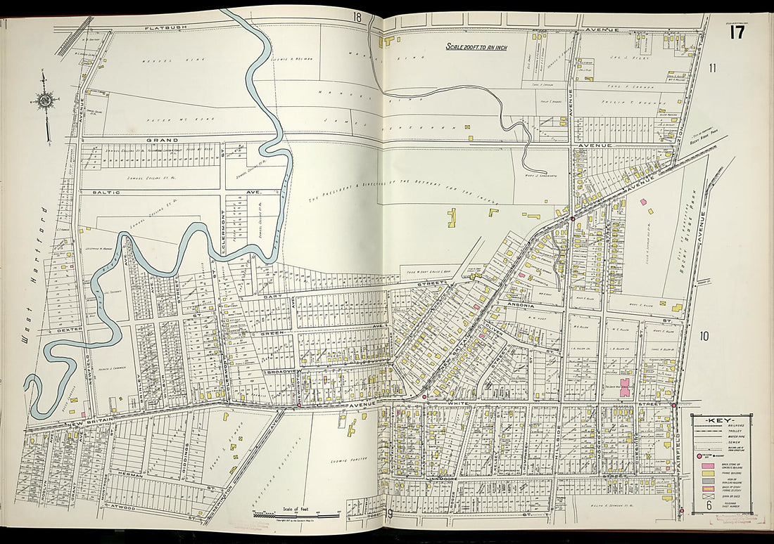 This old map of West Hartford, Hartford County, Connecticut was created by Sanborn Map Company in 1917