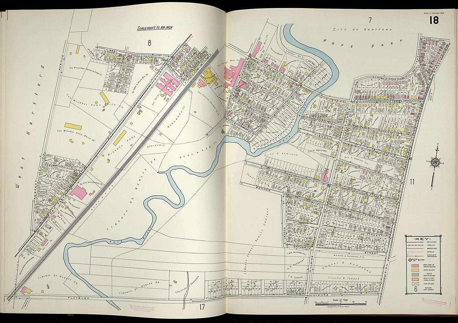 This old map of West Hartford, Hartford County, Connecticut was created by Sanborn Map Company in 1917