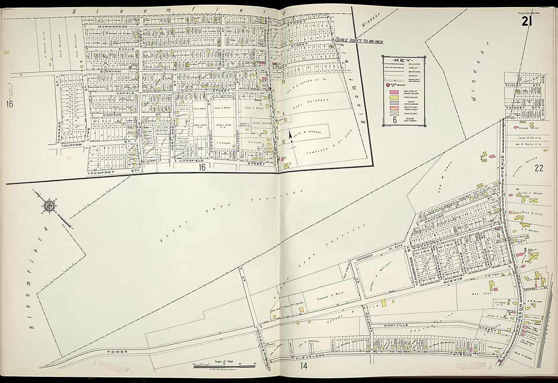 This old map of West Hartford, Hartford County, Connecticut was created by Sanborn Map Company in 1917