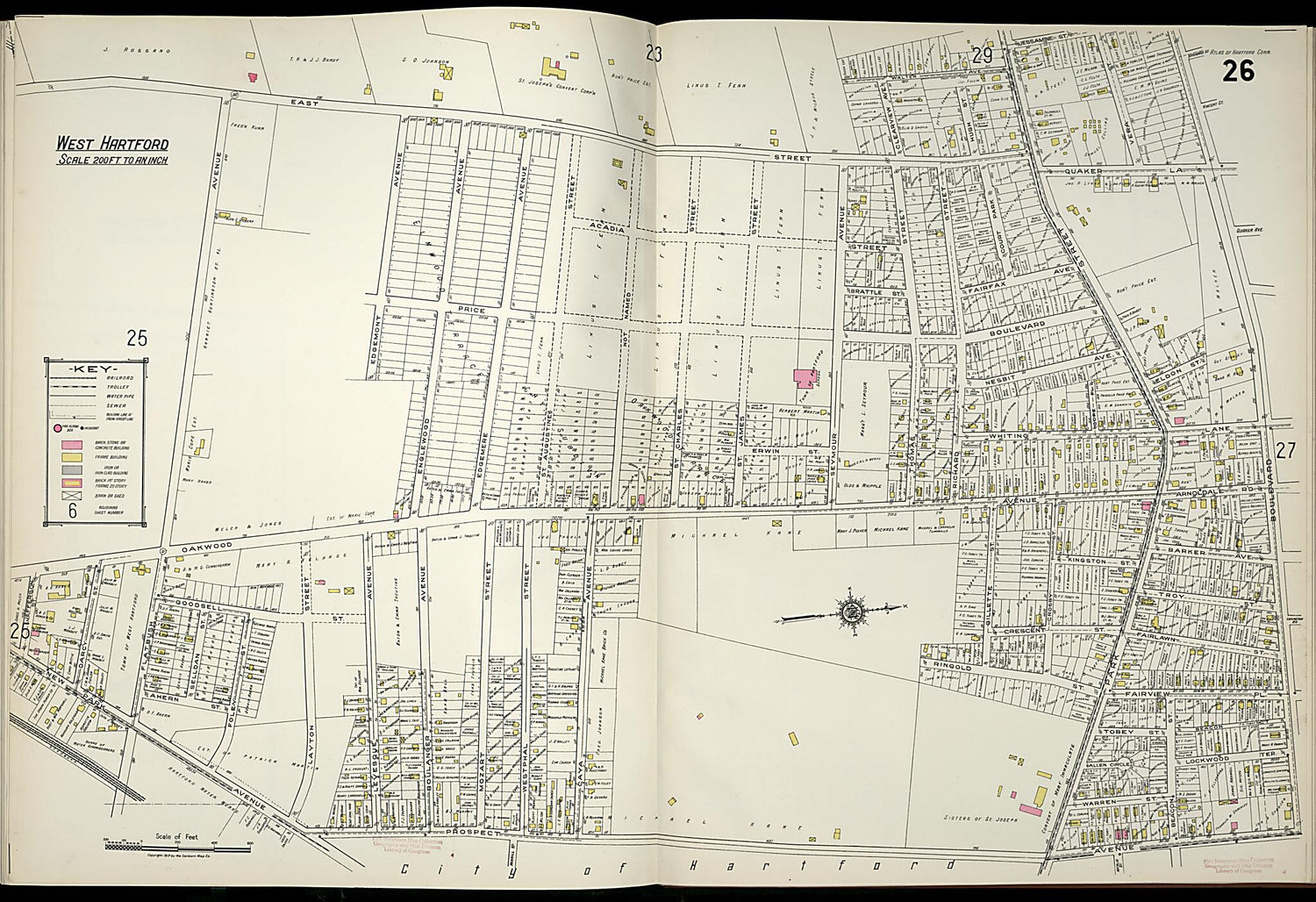 This old map of West Hartford, Hartford County, Connecticut was created by Sanborn Map Company in 1917