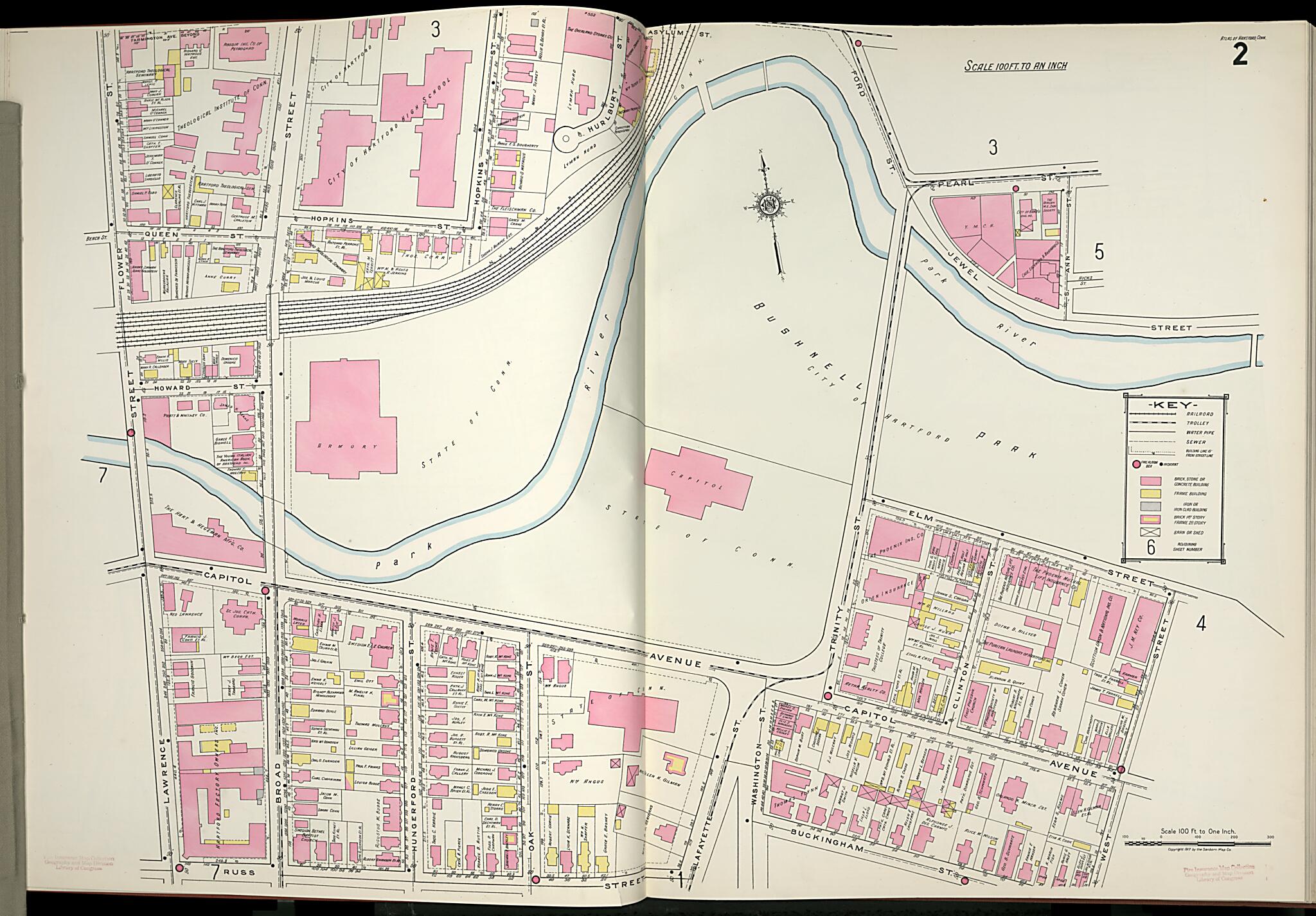 This old map of West Hartford, Hartford County, Connecticut was created by Sanborn Map Company in 1917