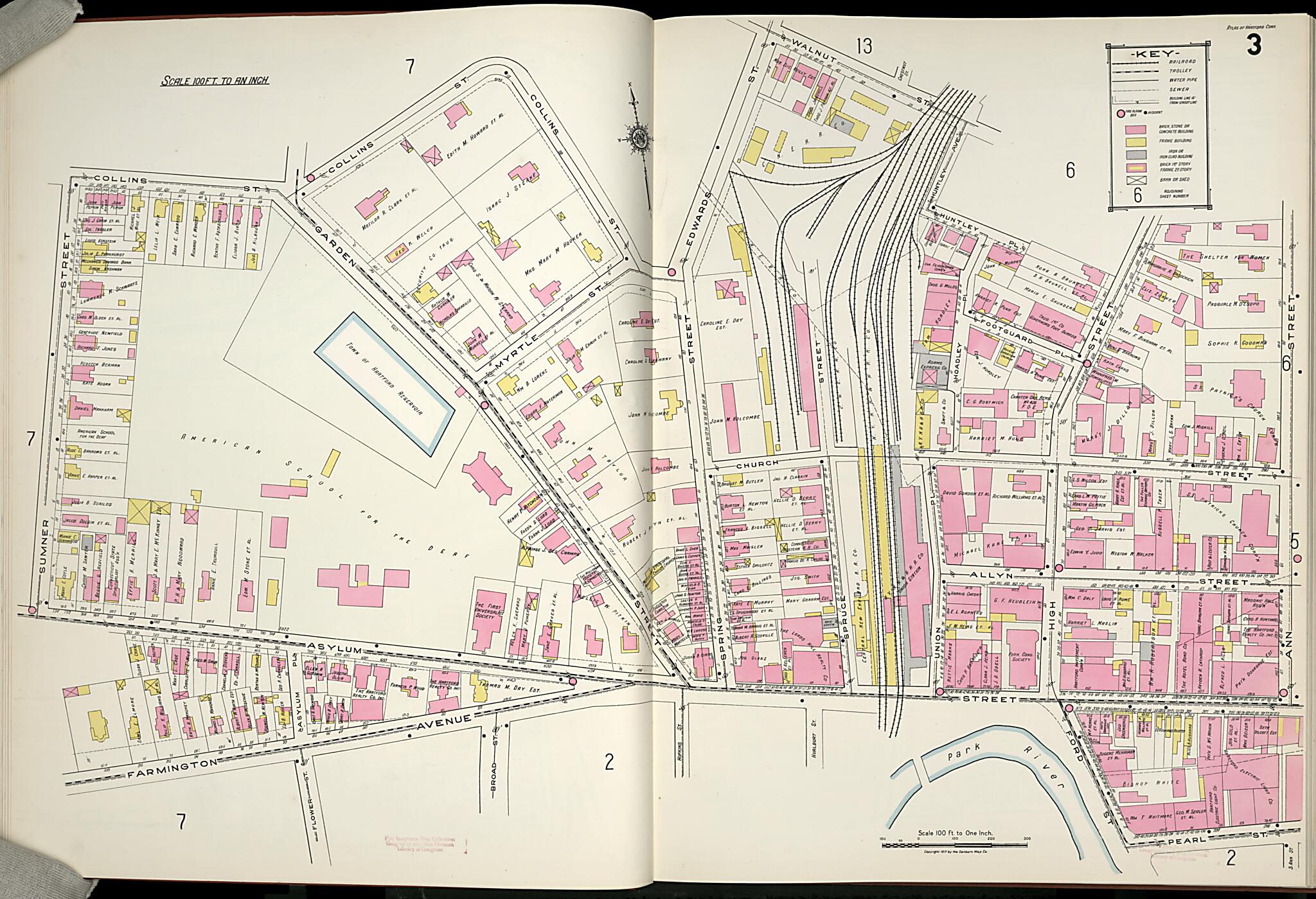 This old map of West Hartford, Hartford County, Connecticut was created by Sanborn Map Company in 1917