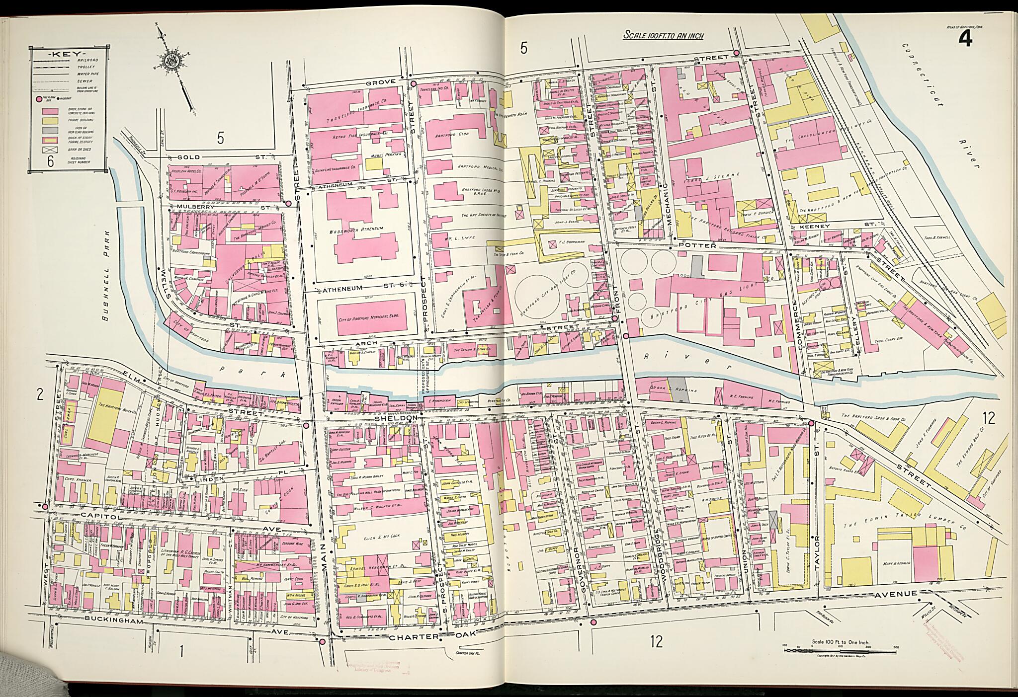 This old map of West Hartford, Hartford County, Connecticut was created by Sanborn Map Company in 1917