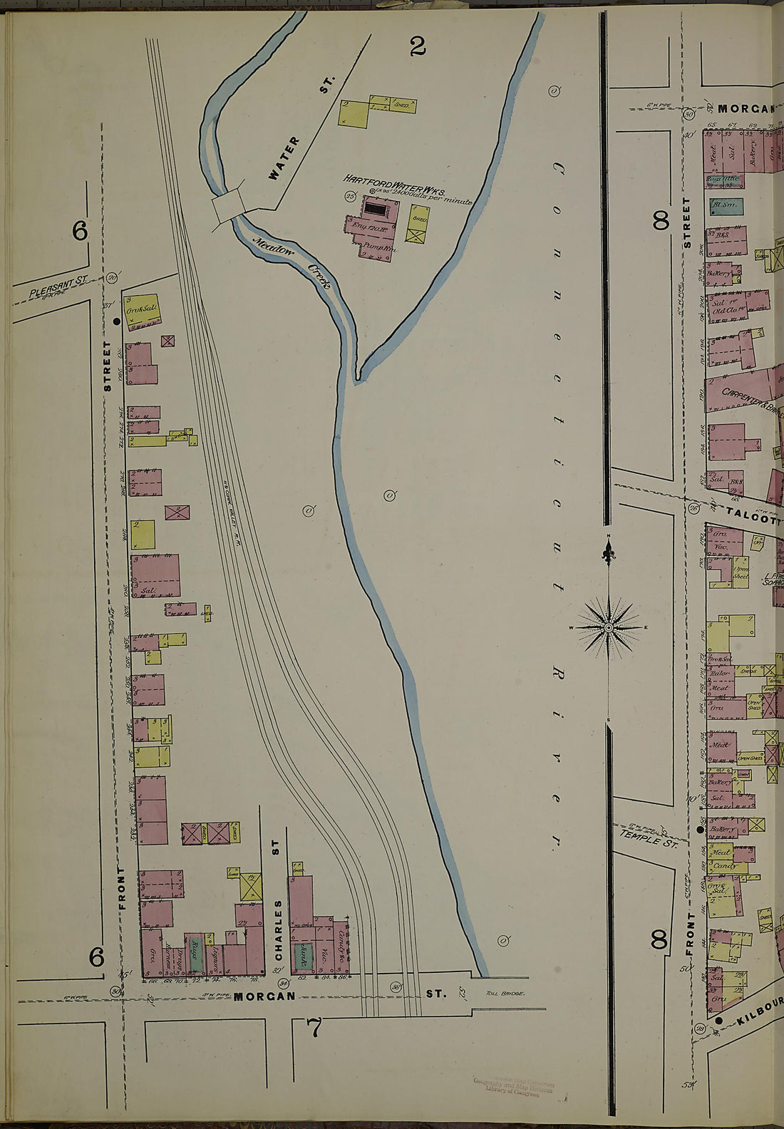 This old map of Hartford, Hartford County, Connecticut was created by Sanborn Map Company in 1885