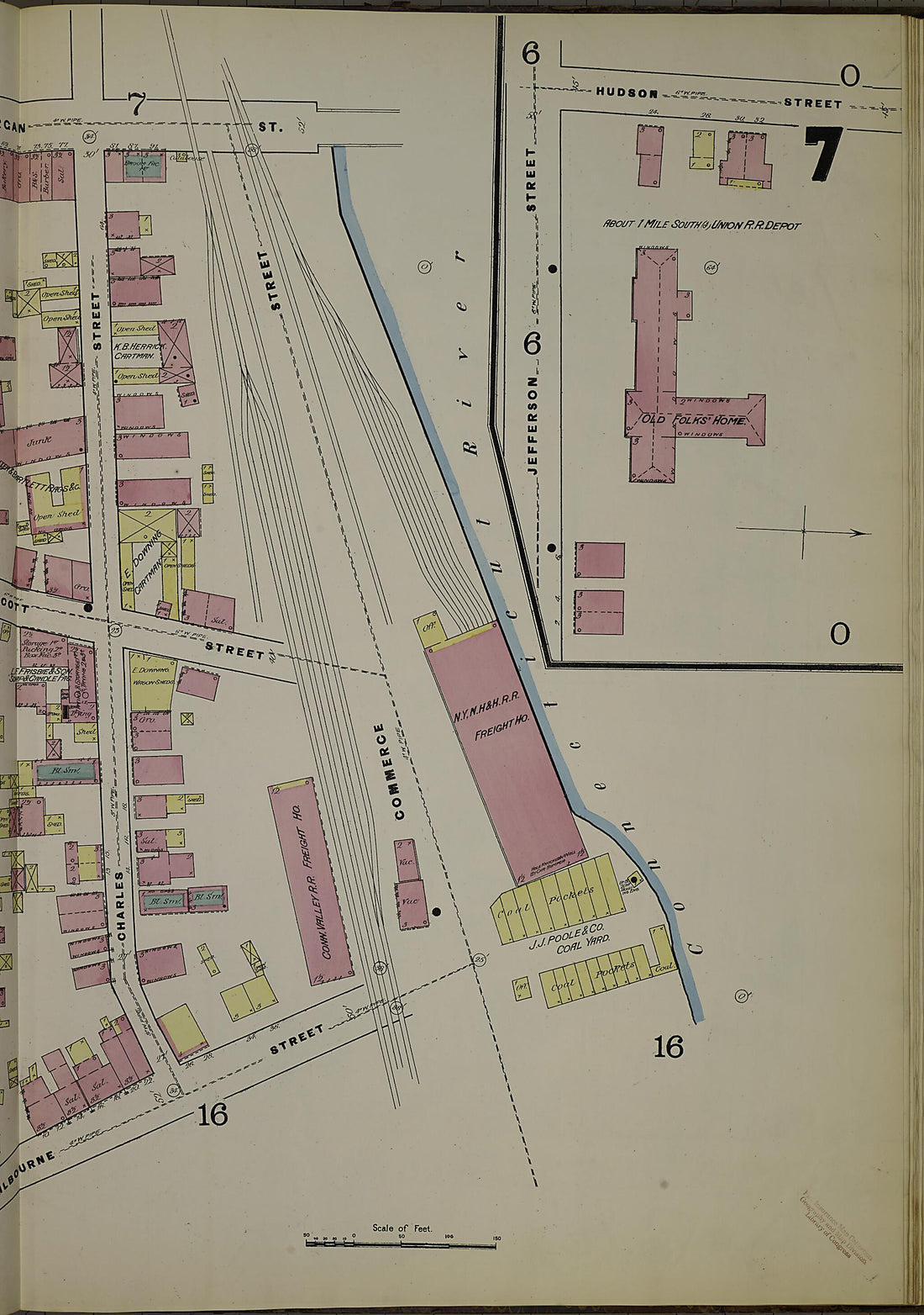 This old map of Hartford, Hartford County, Connecticut was created by Sanborn Map Company in 1885