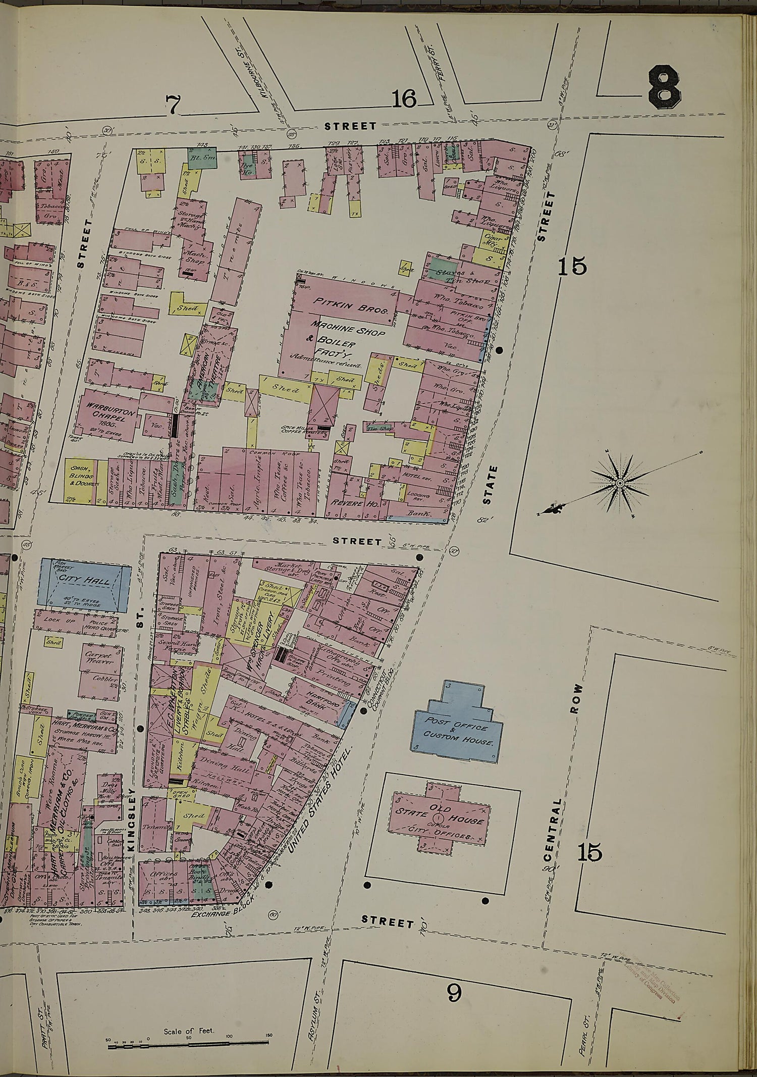 This old map of Hartford, Hartford County, Connecticut was created by Sanborn Map Company in 1885