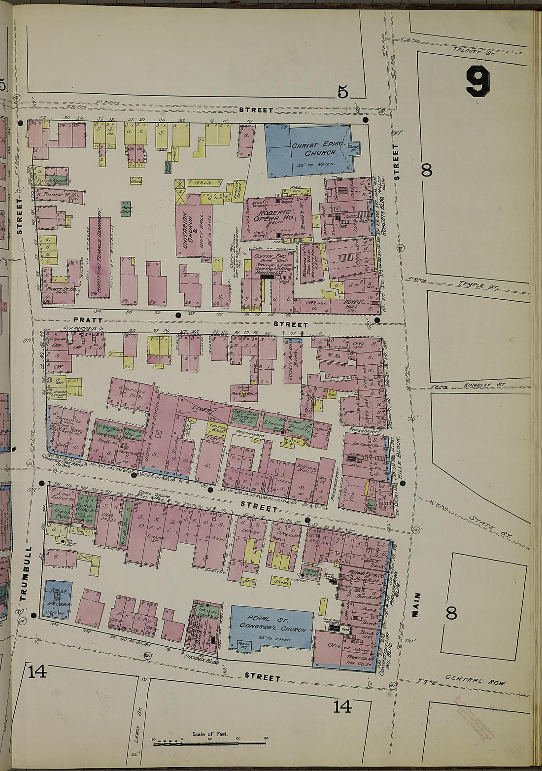 This old map of Hartford, Hartford County, Connecticut was created by Sanborn Map Company in 1885