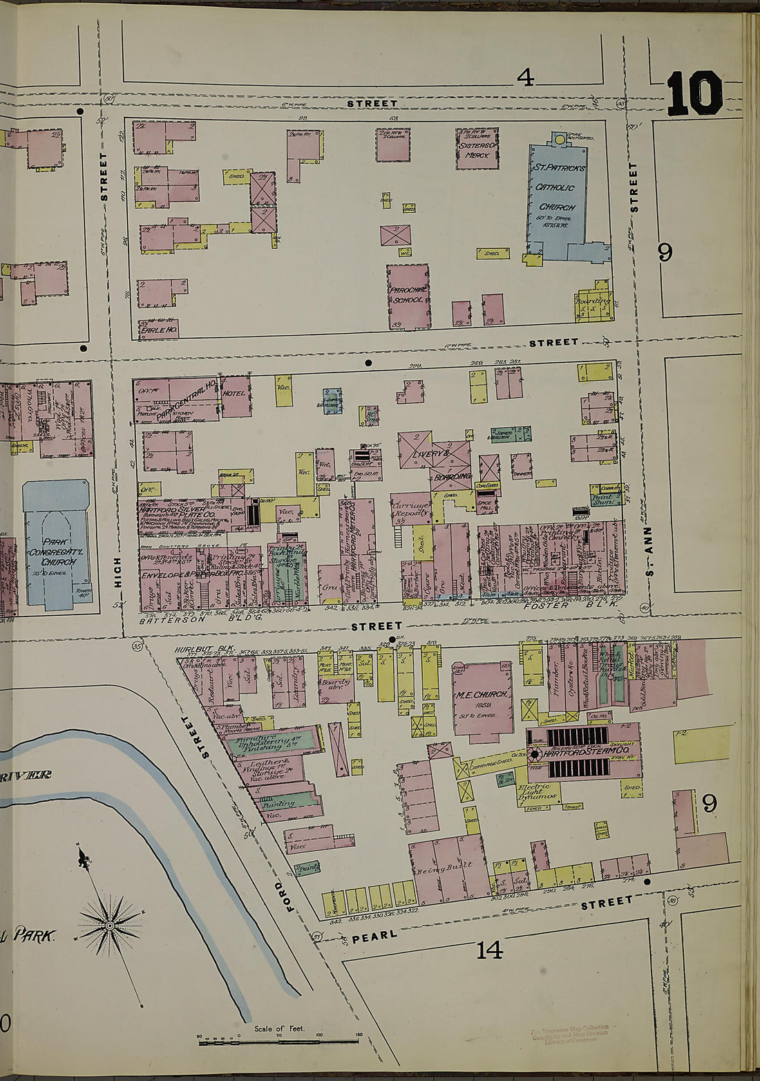 This old map of Hartford, Hartford County, Connecticut was created by Sanborn Map Company in 1885