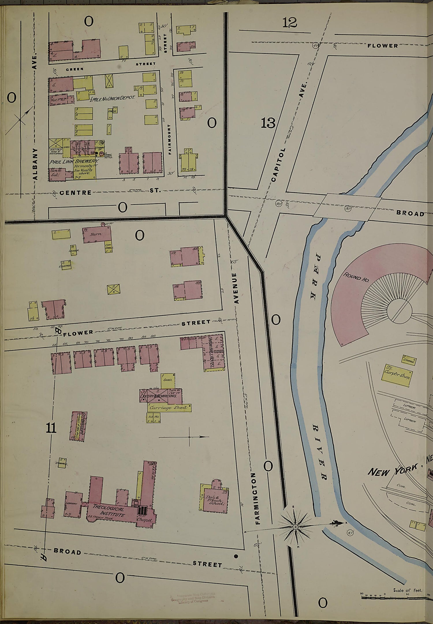 This old map of Hartford, Hartford County, Connecticut was created by Sanborn Map Company in 1885