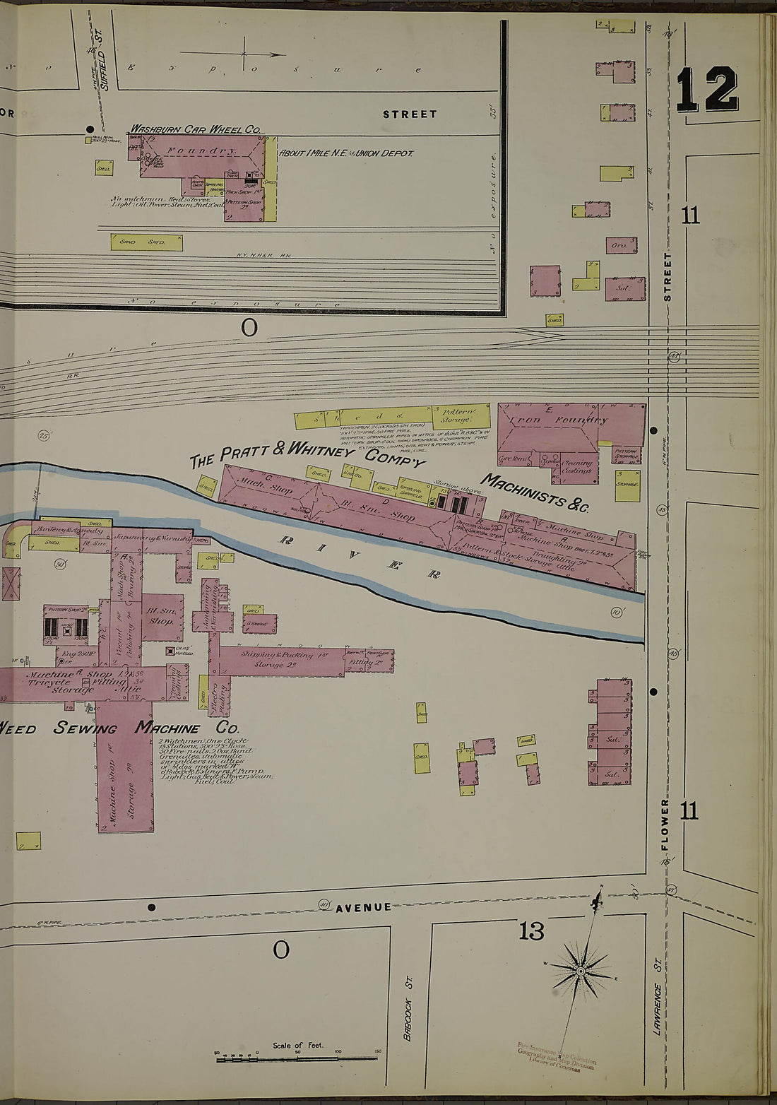 This old map of Hartford, Hartford County, Connecticut was created by Sanborn Map Company in 1885