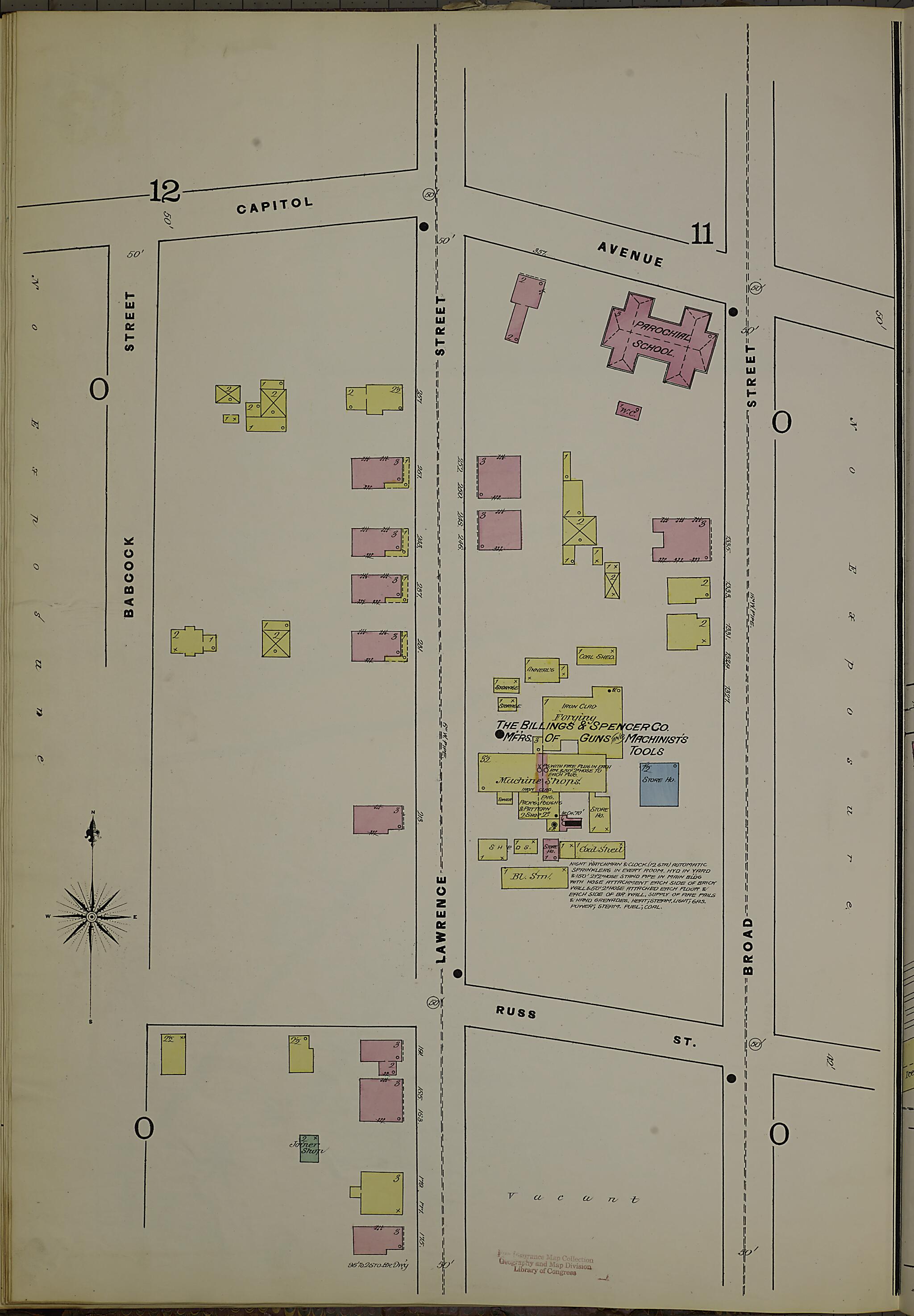 This old map of Hartford, Hartford County, Connecticut was created by Sanborn Map Company in 1885