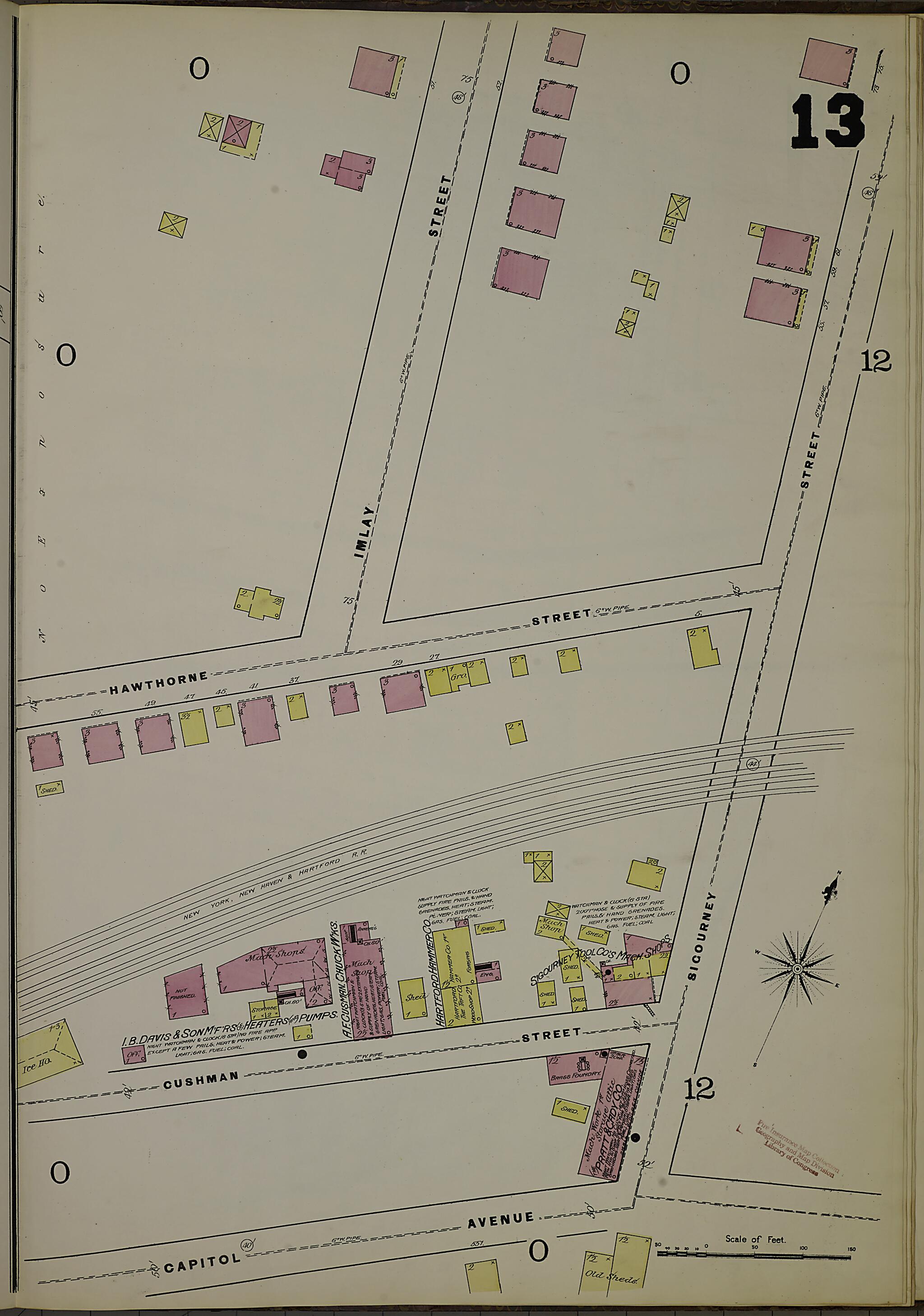 This old map of Hartford, Hartford County, Connecticut was created by Sanborn Map Company in 1885