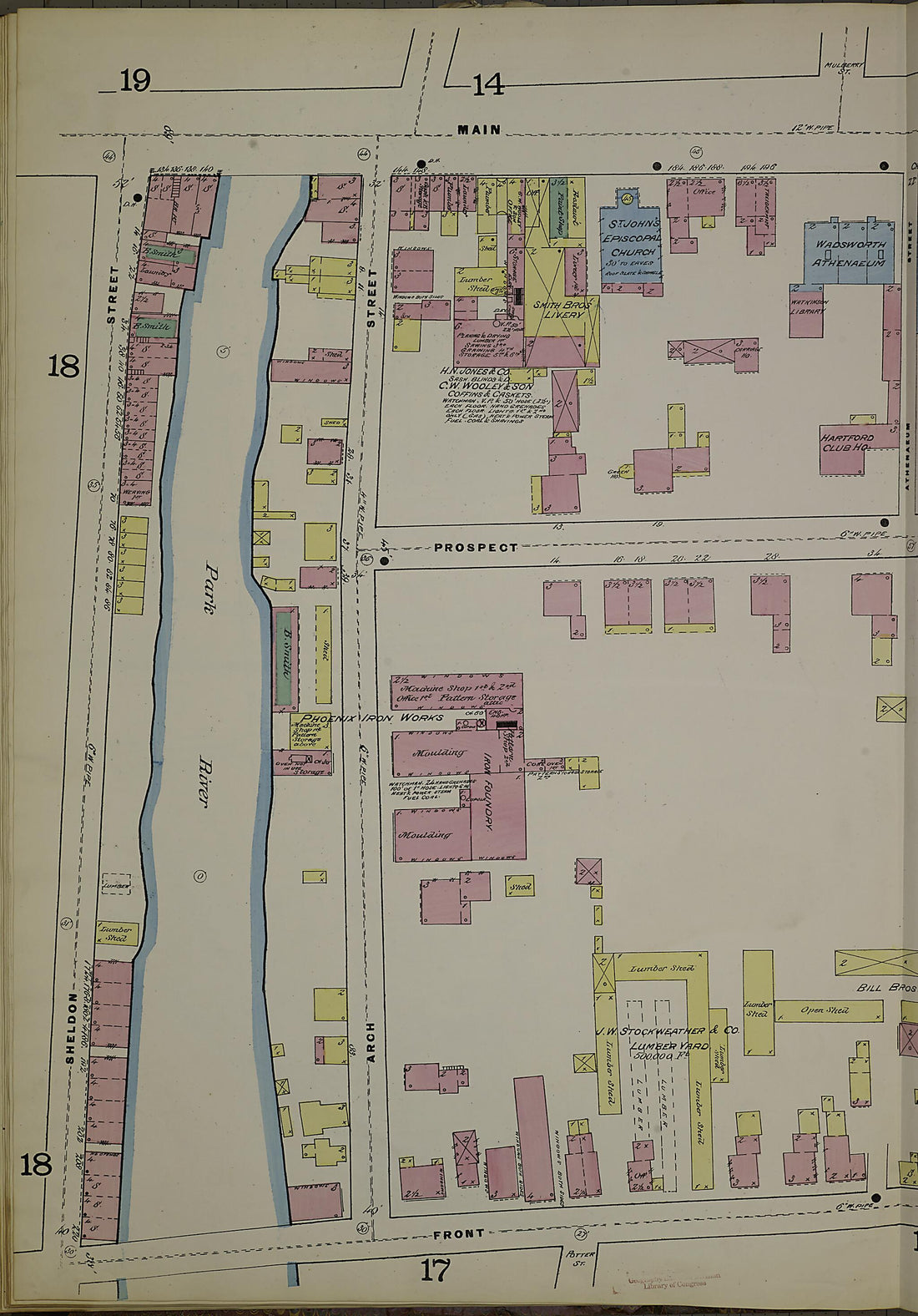 This old map of Hartford, Hartford County, Connecticut was created by Sanborn Map Company in 1885