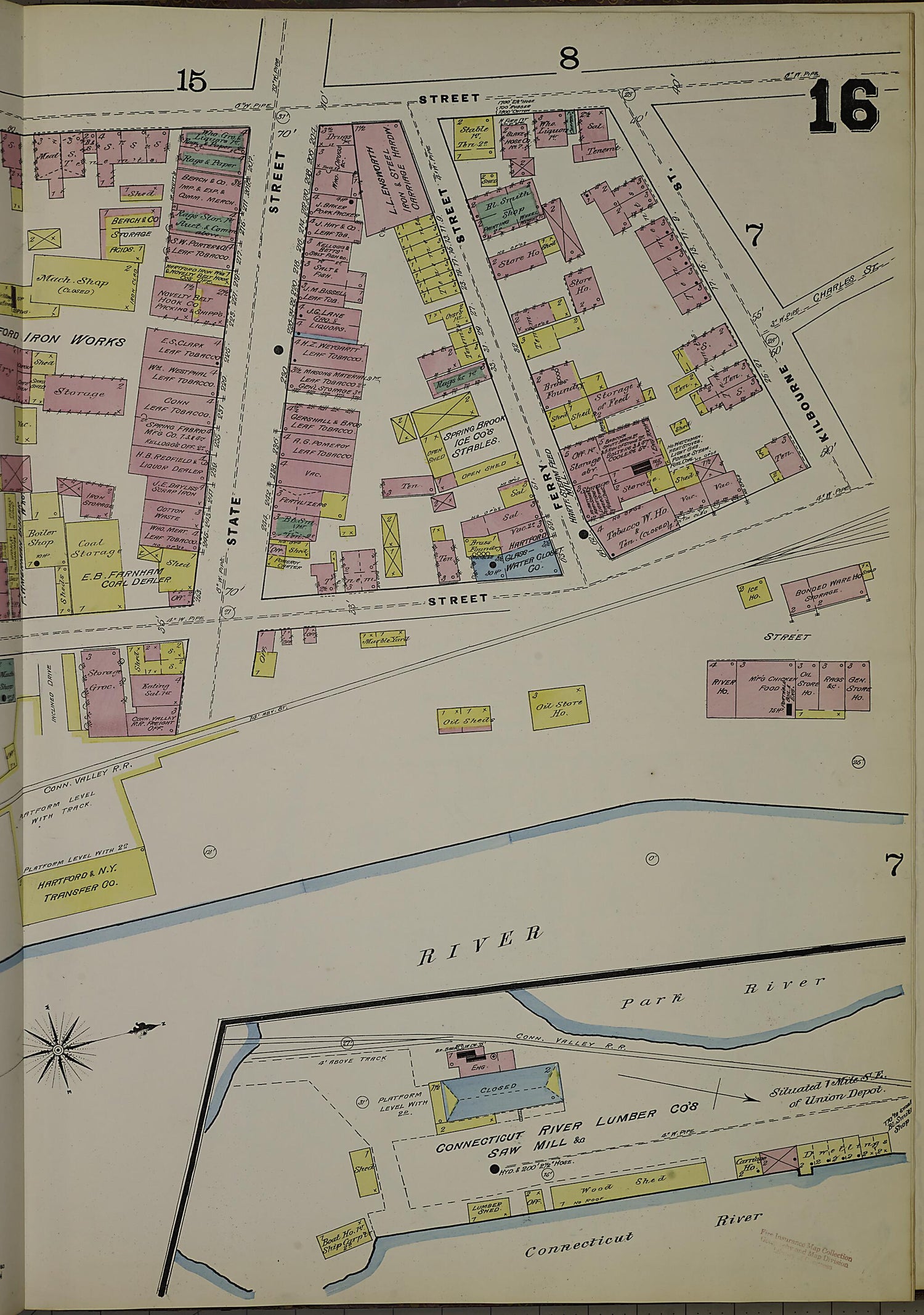 This old map of Hartford, Hartford County, Connecticut was created by Sanborn Map Company in 1885