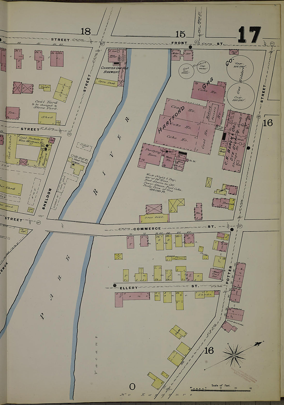 This old map of Hartford, Hartford County, Connecticut was created by Sanborn Map Company in 1885