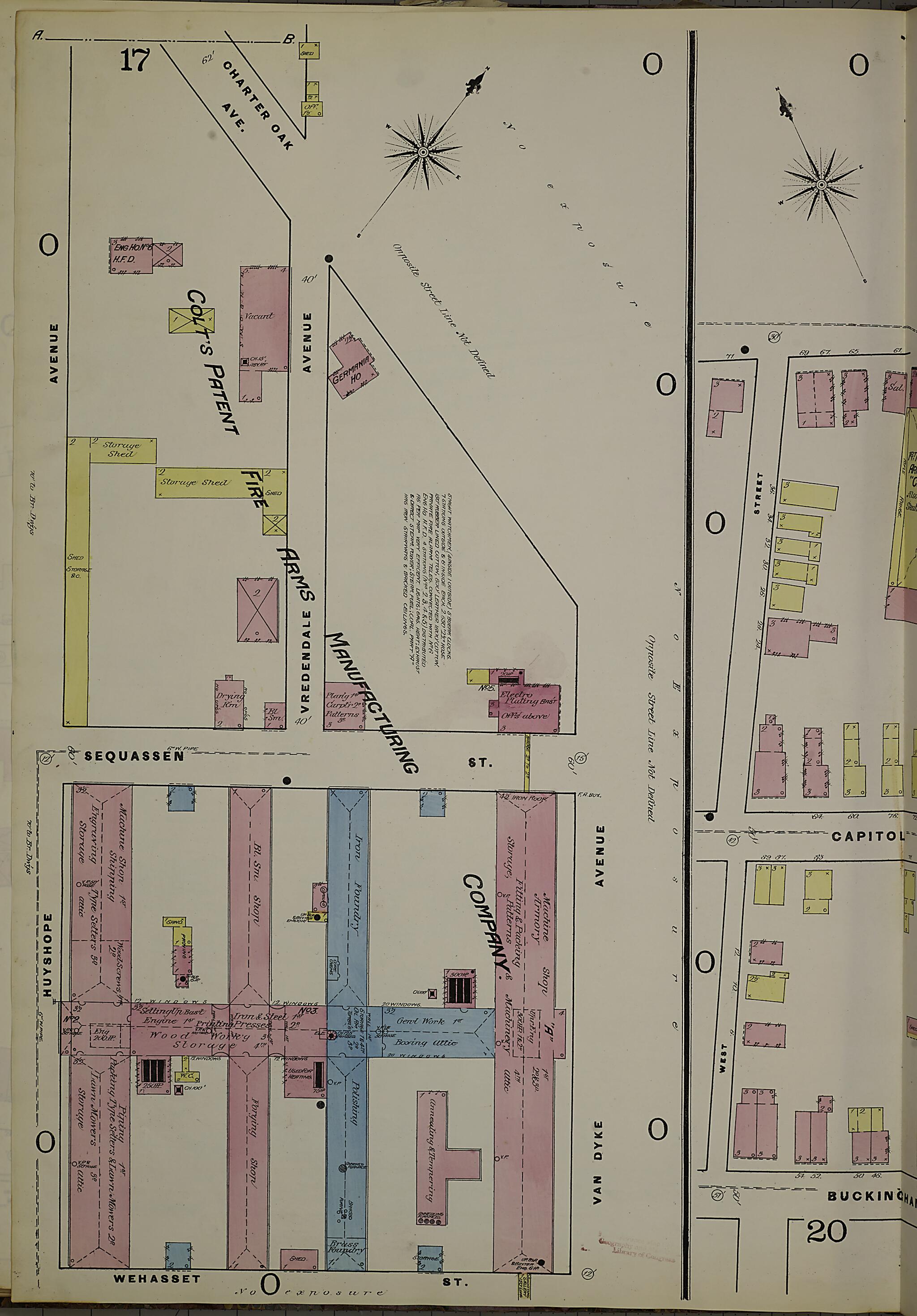 This old map of Hartford, Hartford County, Connecticut was created by Sanborn Map Company in 1885