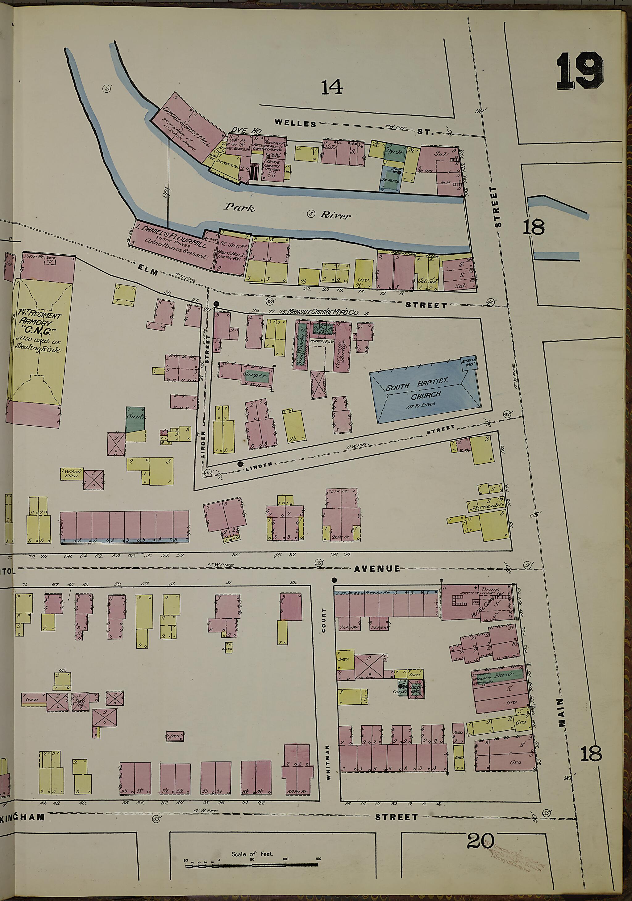 This old map of Hartford, Hartford County, Connecticut was created by Sanborn Map Company in 1885