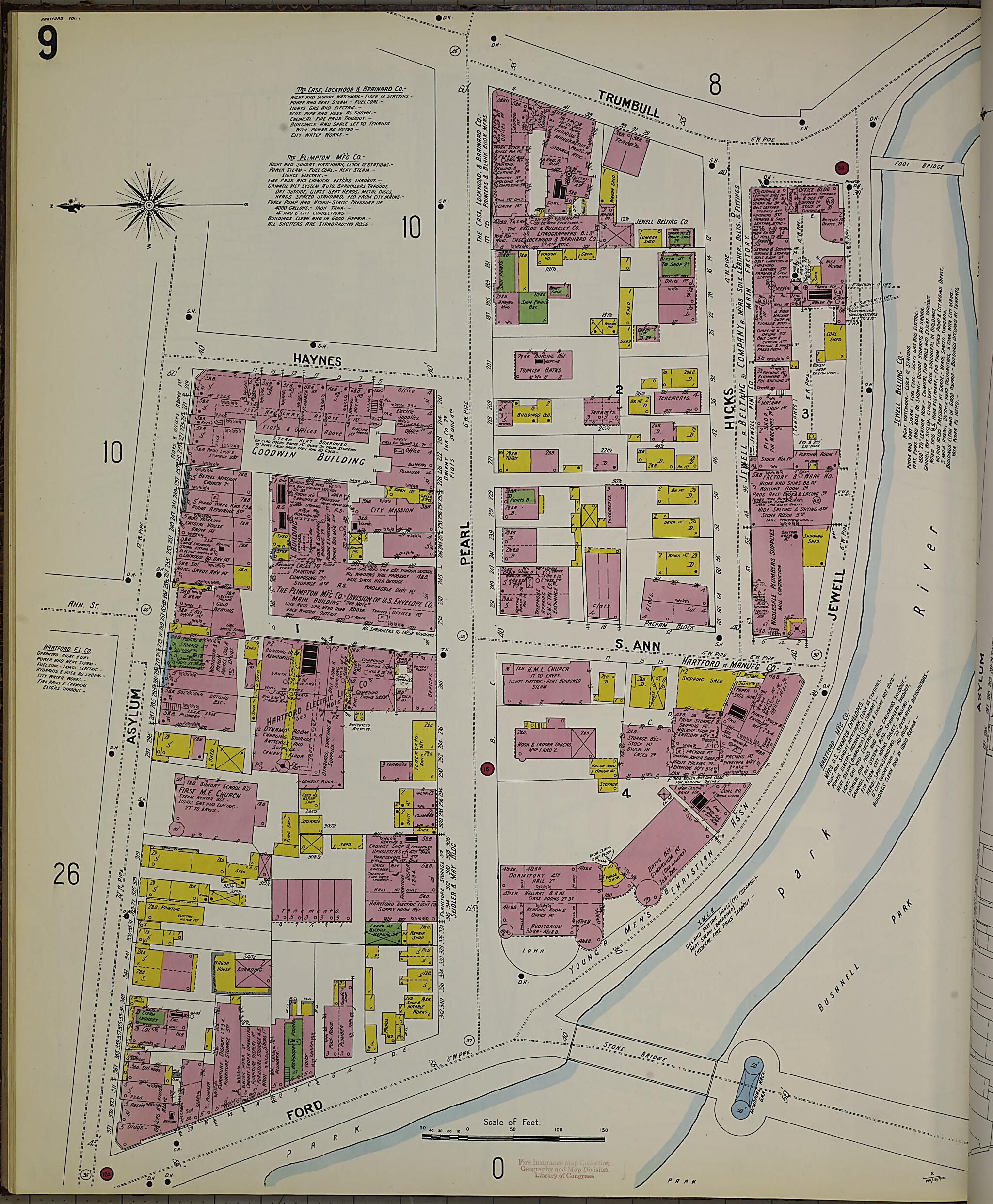 This old map of Hartford, Hartford County, Connecticut was created by Sanborn Map Company in 1900