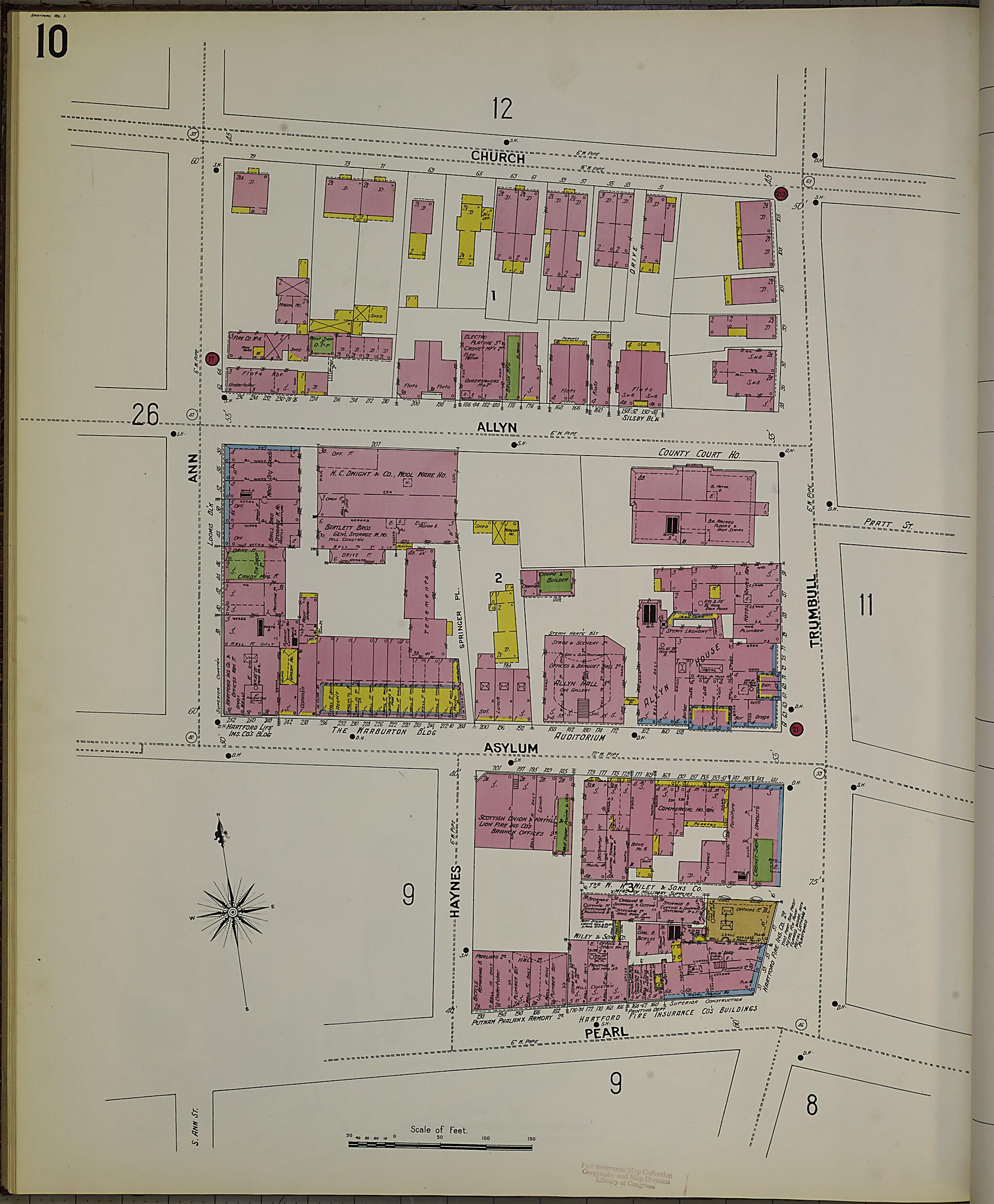 This old map of Hartford, Hartford County, Connecticut was created by Sanborn Map Company in 1900
