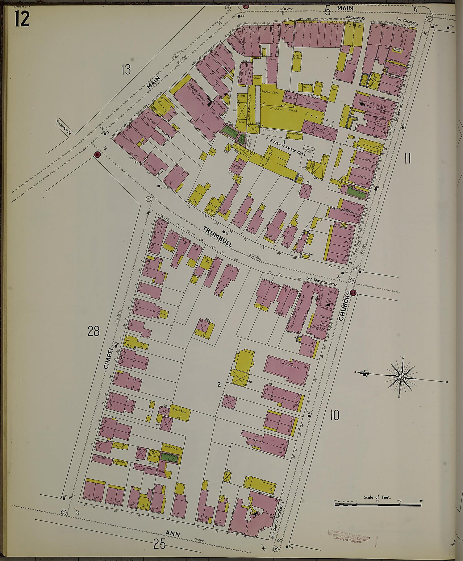 This old map of Hartford, Hartford County, Connecticut was created by Sanborn Map Company in 1900