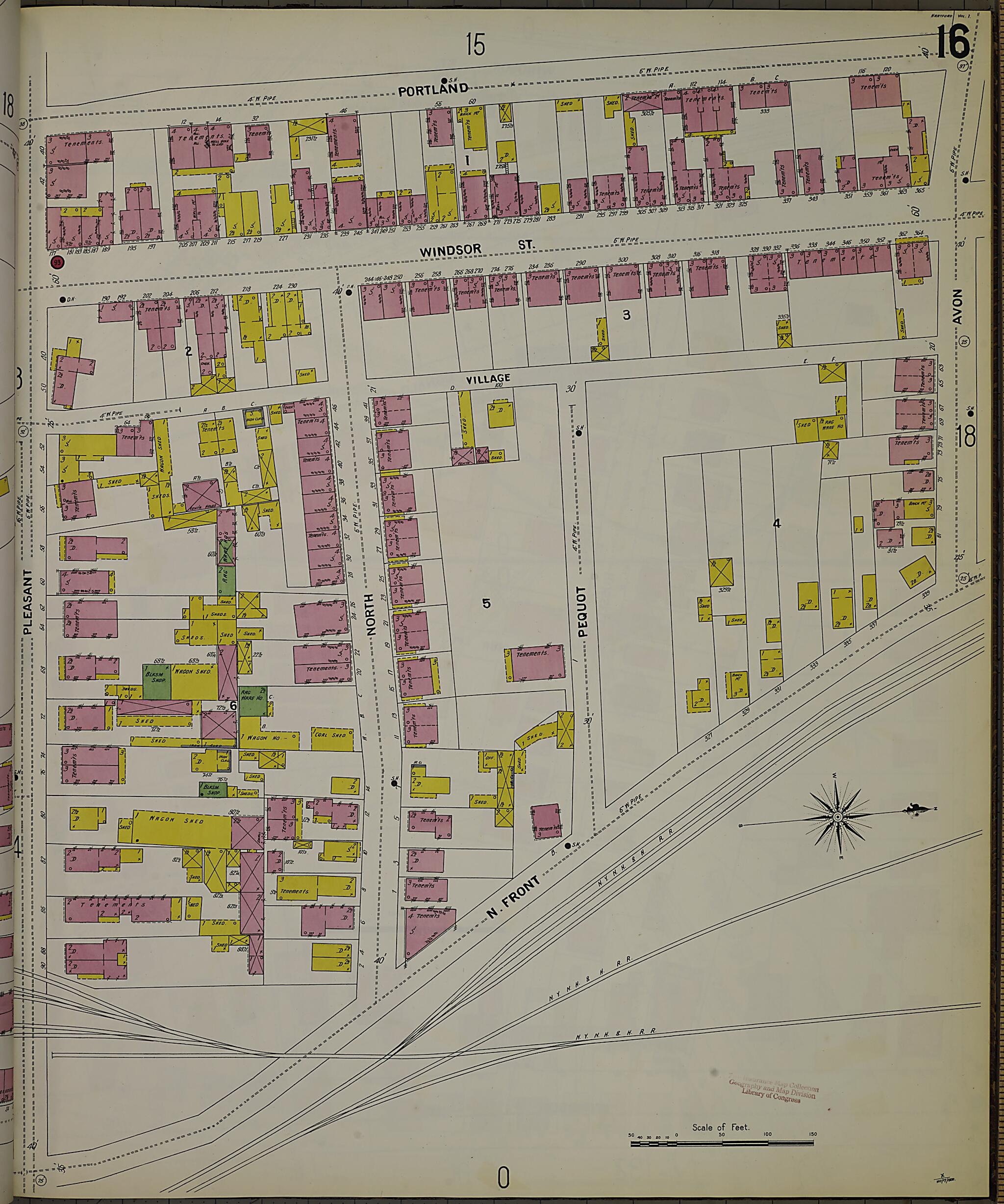 This old map of Hartford, Hartford County, Connecticut was created by Sanborn Map Company in 1900