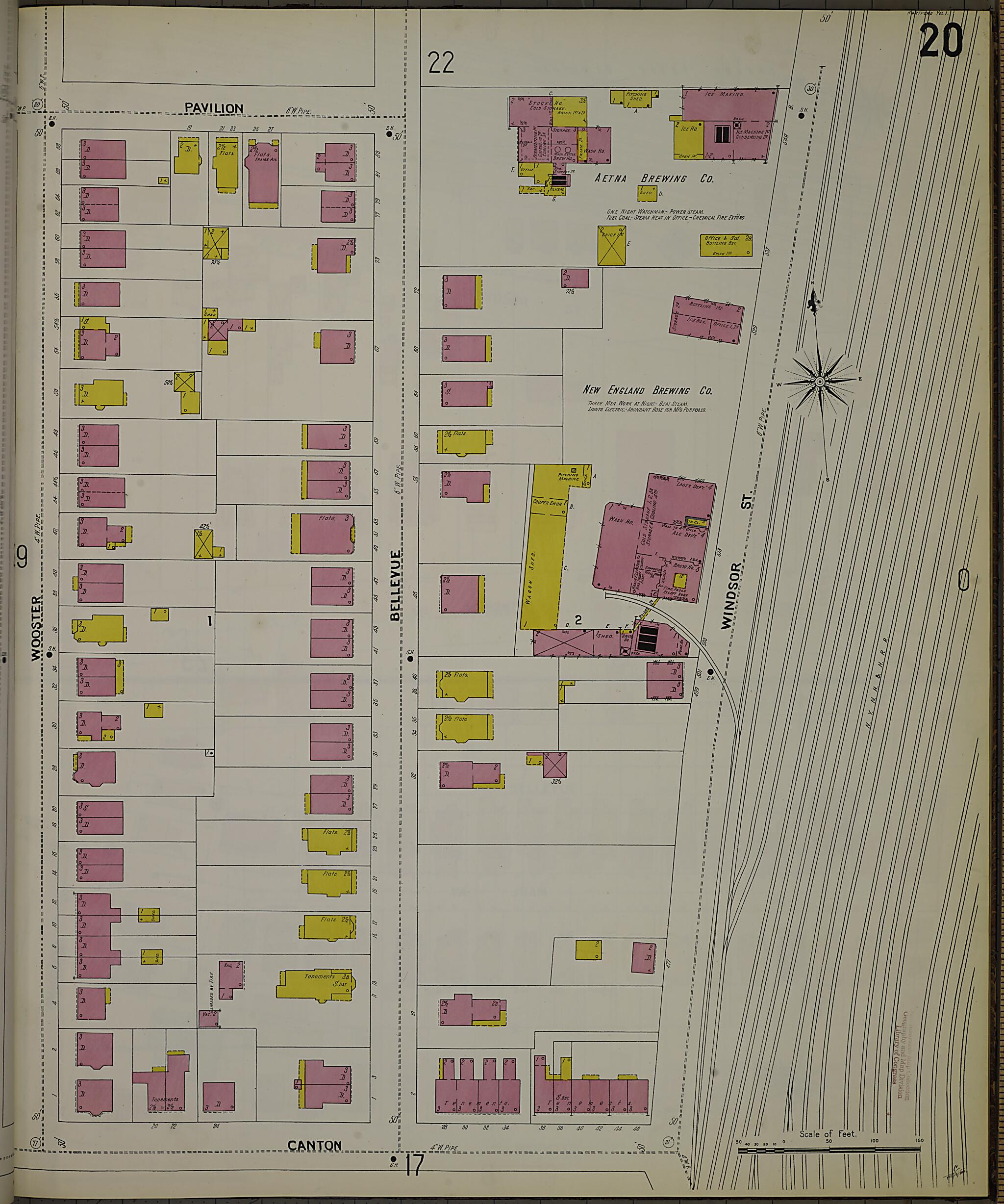 This old map of Hartford, Hartford County, Connecticut was created by Sanborn Map Company in 1900