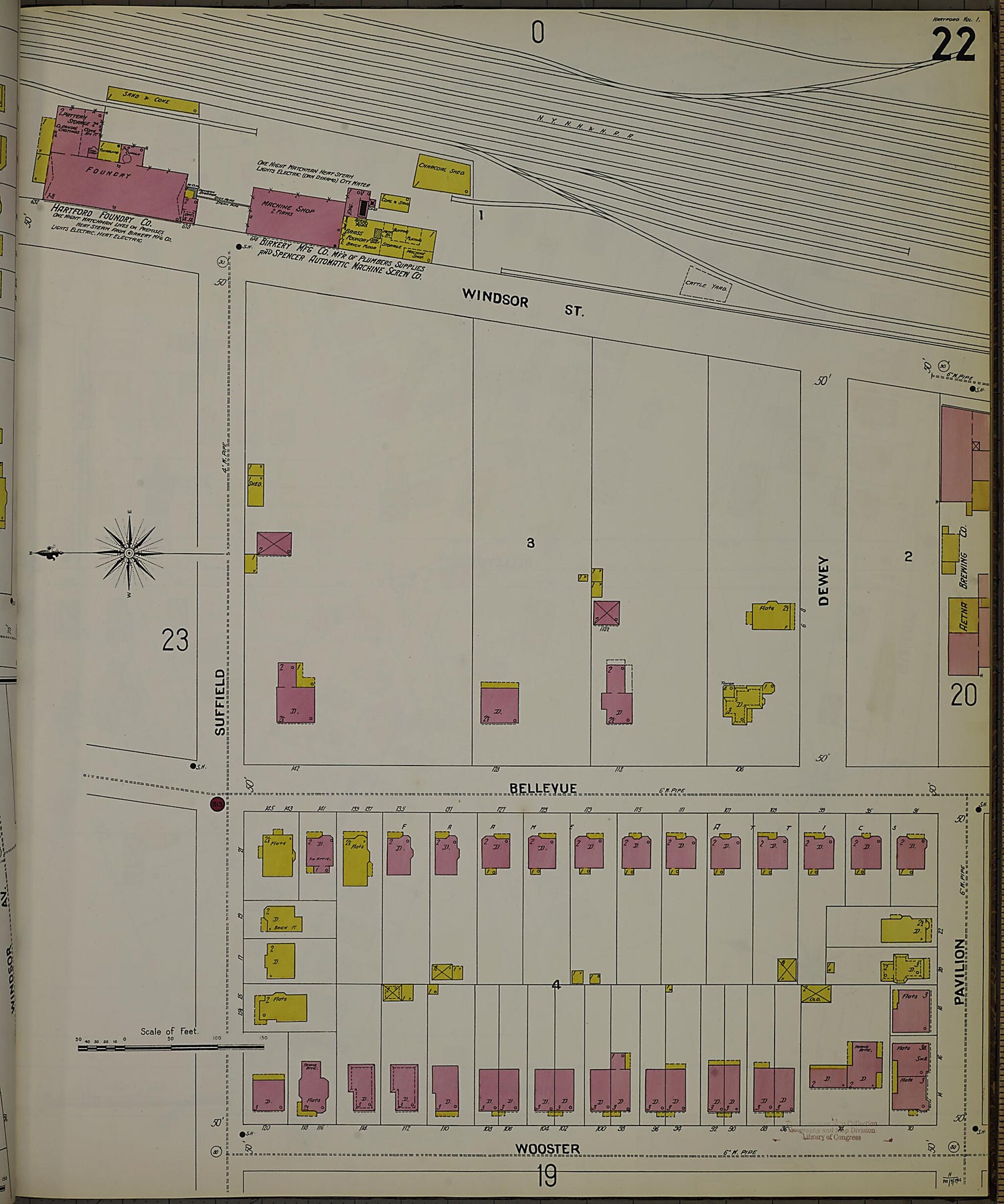 This old map of Hartford, Hartford County, Connecticut was created by Sanborn Map Company in 1900