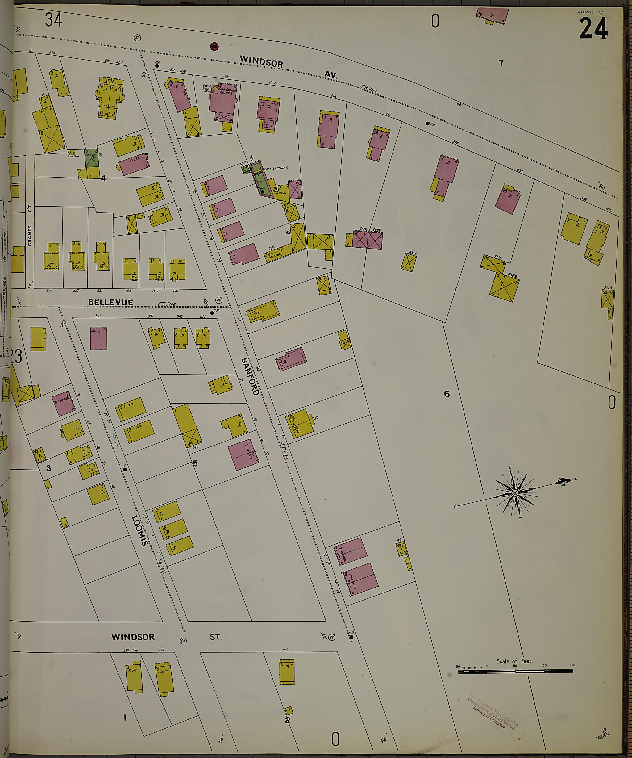This old map of Hartford, Hartford County, Connecticut was created by Sanborn Map Company in 1900
