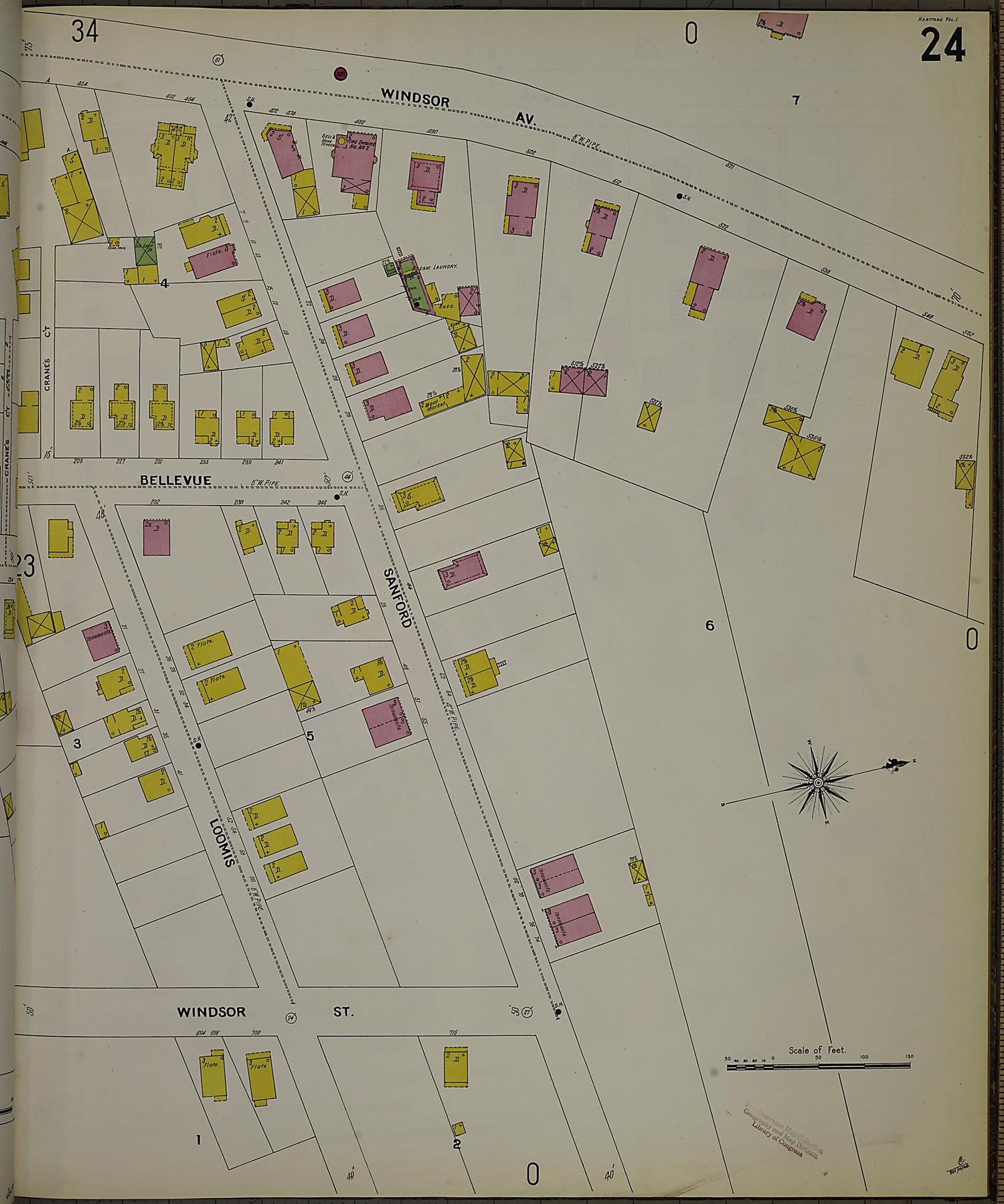 This old map of Hartford, Hartford County, Connecticut was created by Sanborn Map Company in 1900