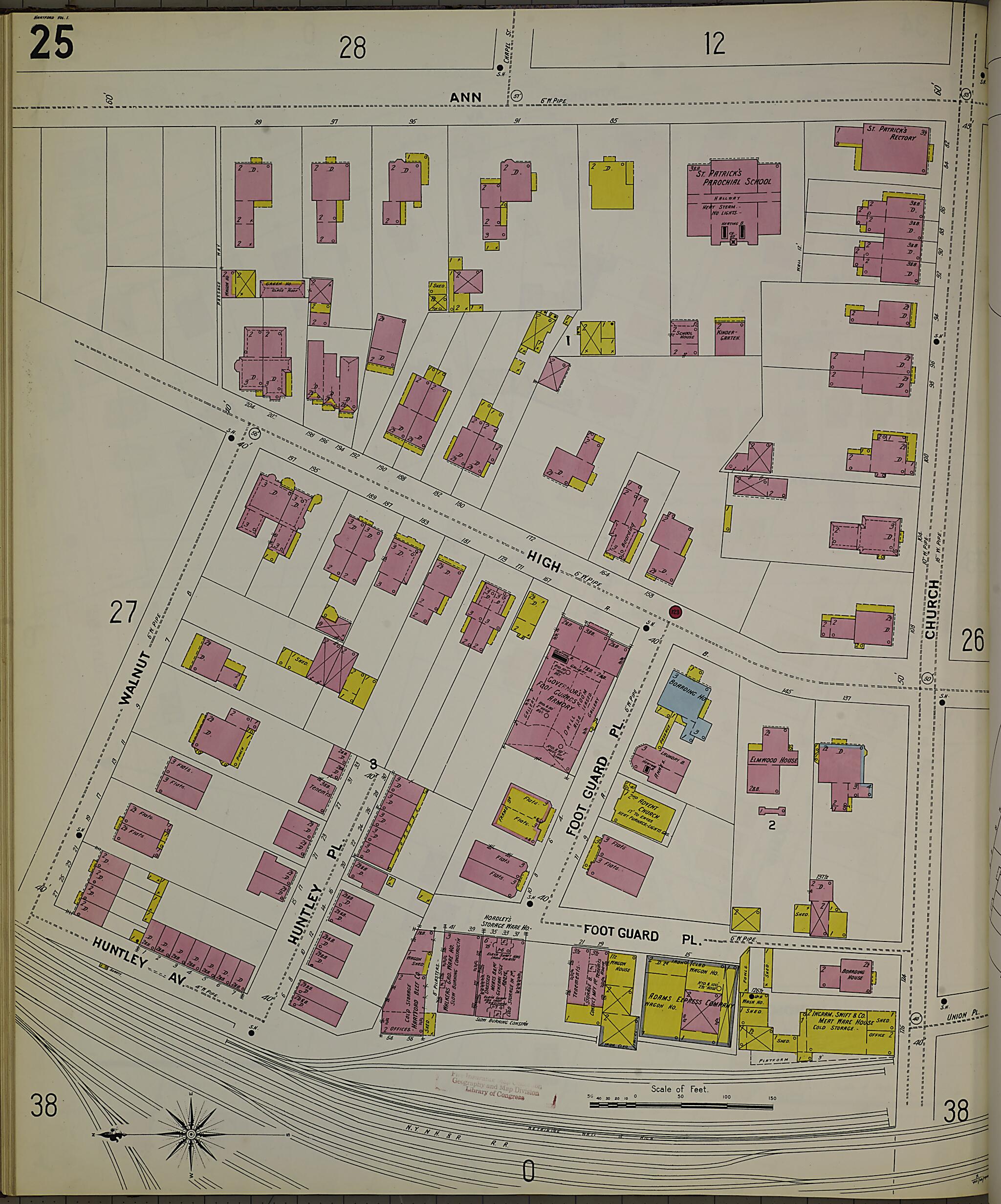 This old map of Hartford, Hartford County, Connecticut was created by Sanborn Map Company in 1900