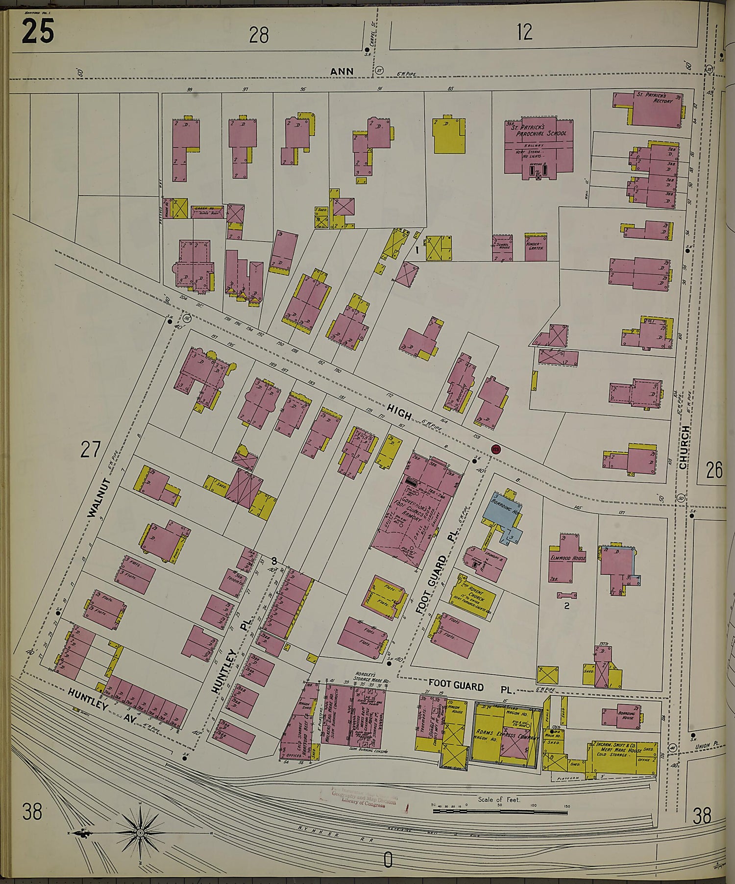 This old map of Hartford, Hartford County, Connecticut was created by Sanborn Map Company in 1900