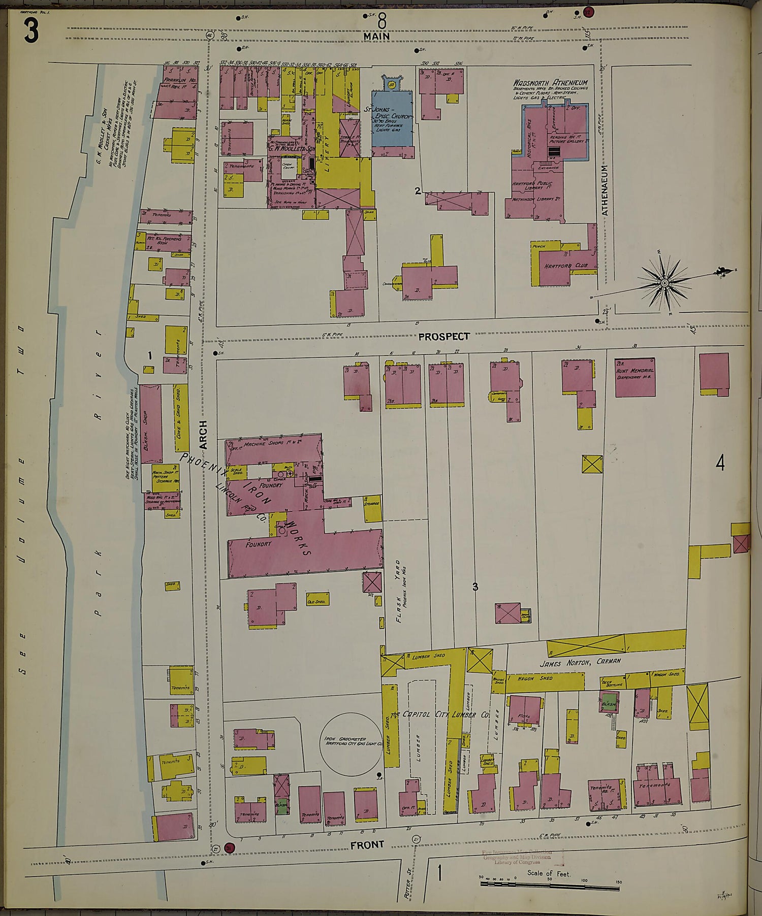 This old map of Hartford, Hartford County, Connecticut was created by Sanborn Map Company in 1900