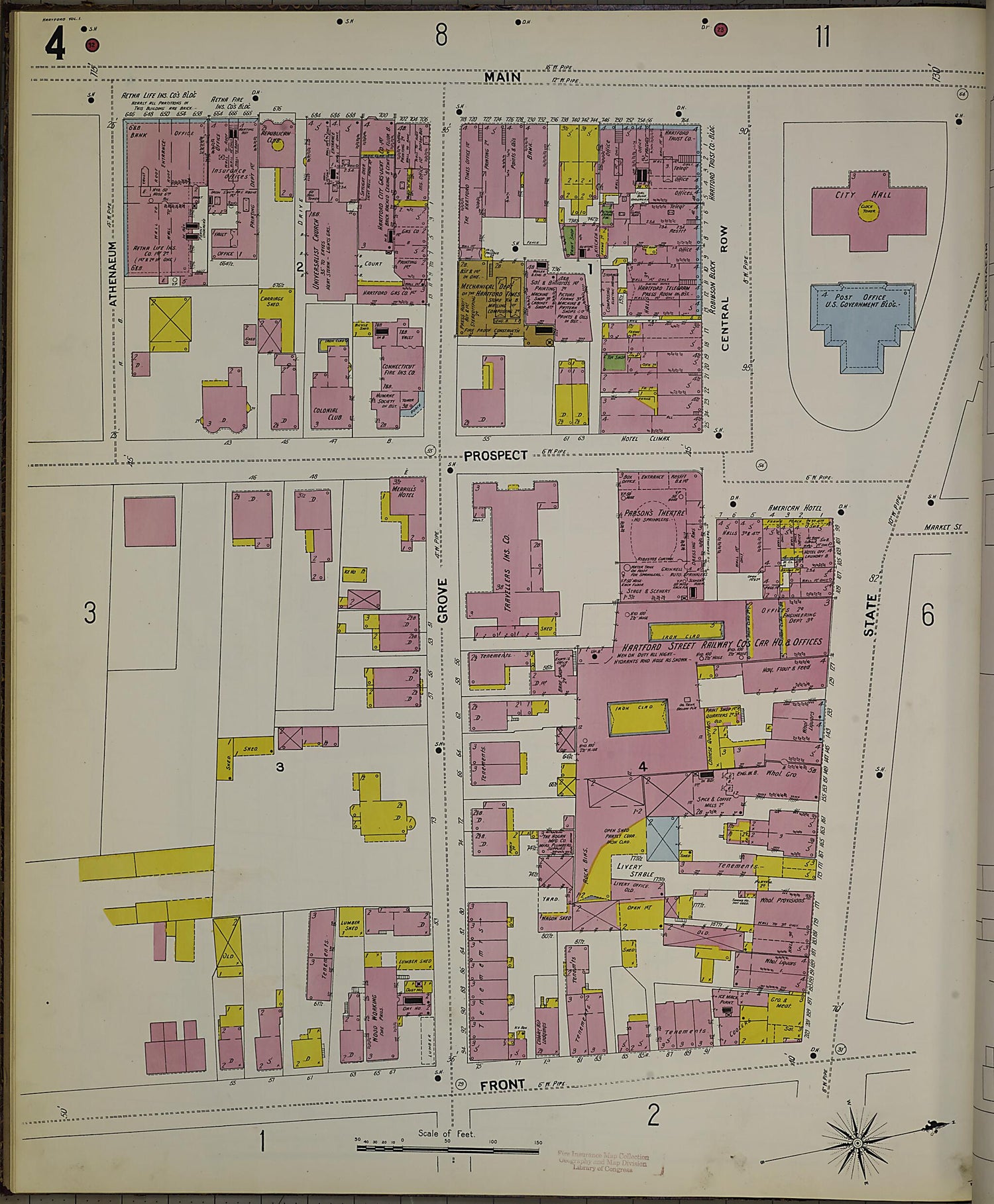This old map of Hartford, Hartford County, Connecticut was created by Sanborn Map Company in 1900