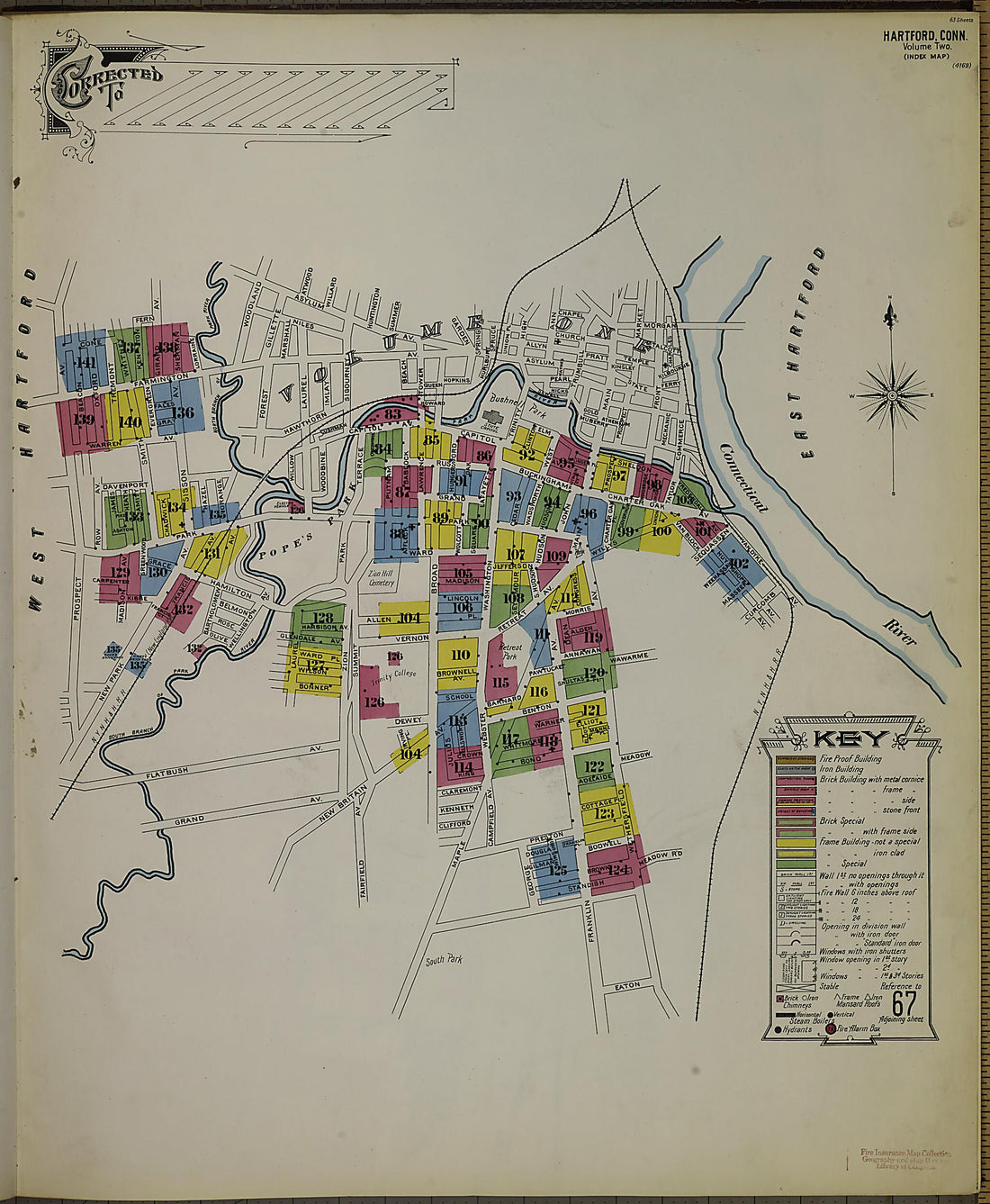 This old map of Hartford, Hartford County, Connecticut was created by Sanborn Map Company in 1900