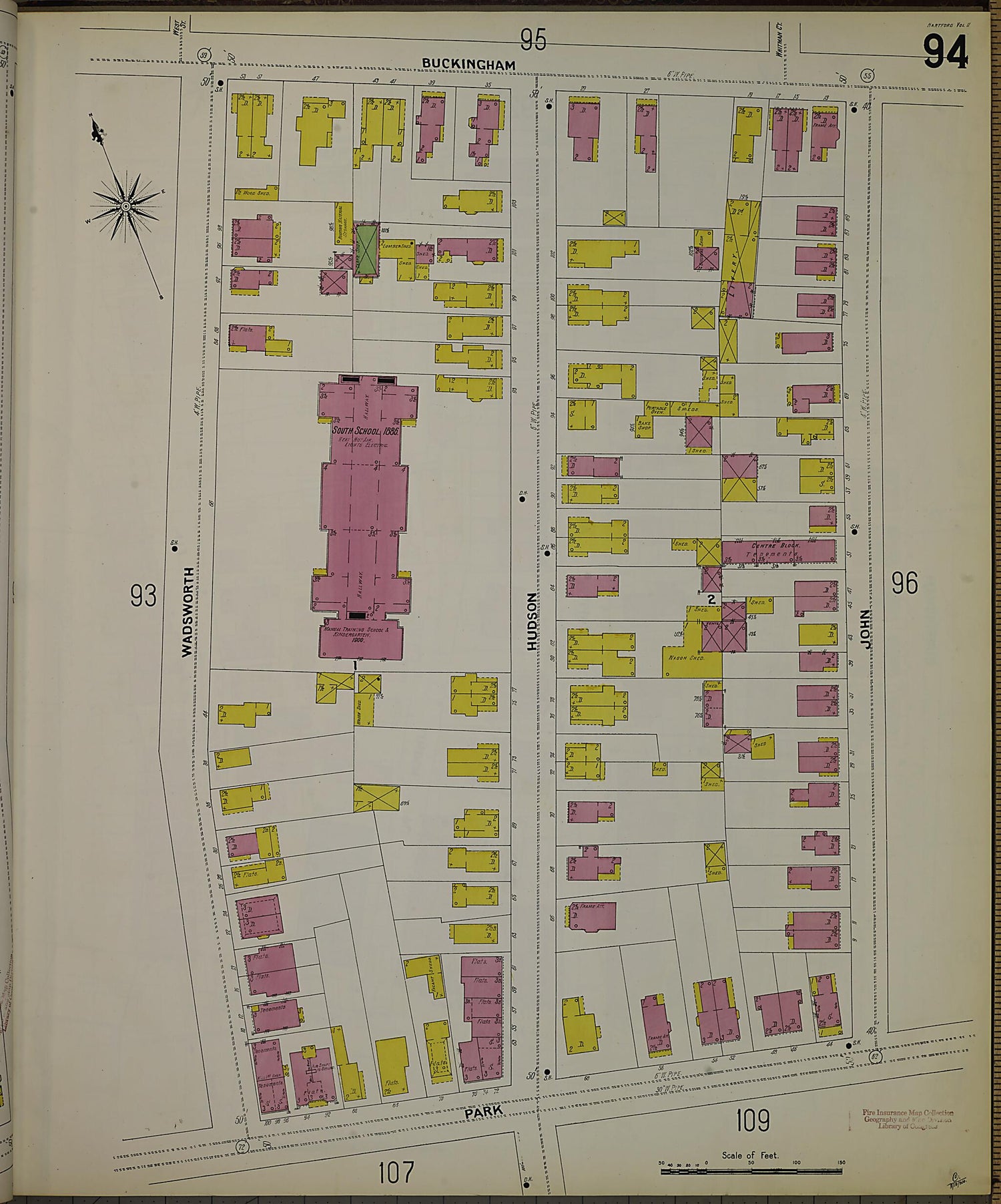 This old map of Hartford, Hartford County, Connecticut was created by Sanborn Map Company in 1900