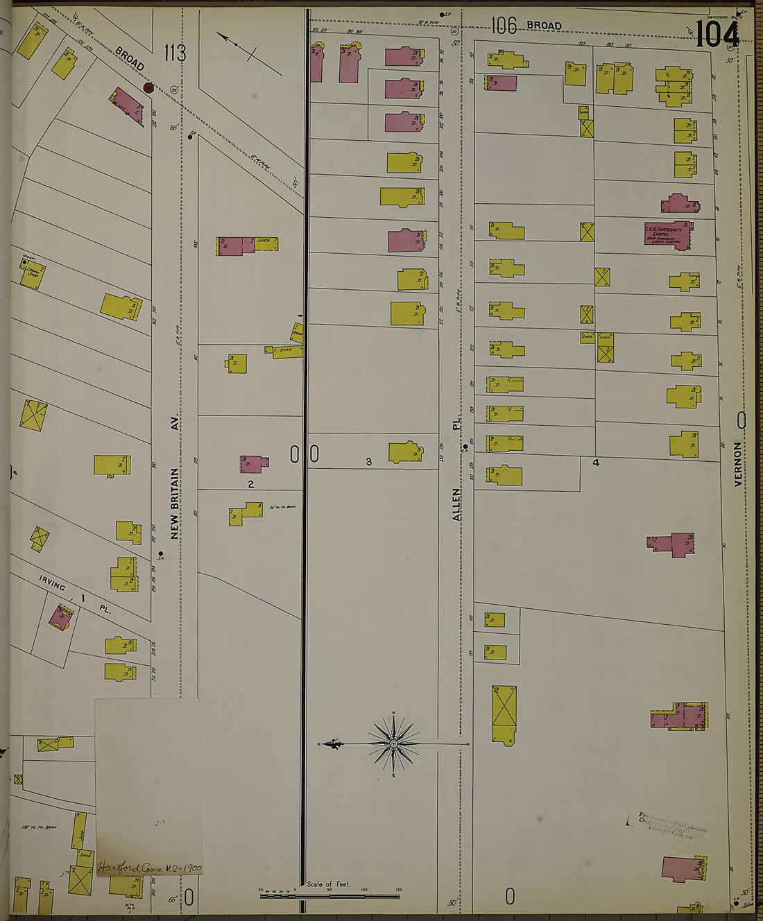 This old map of Hartford, Hartford County, Connecticut was created by Sanborn Map Company in 1900