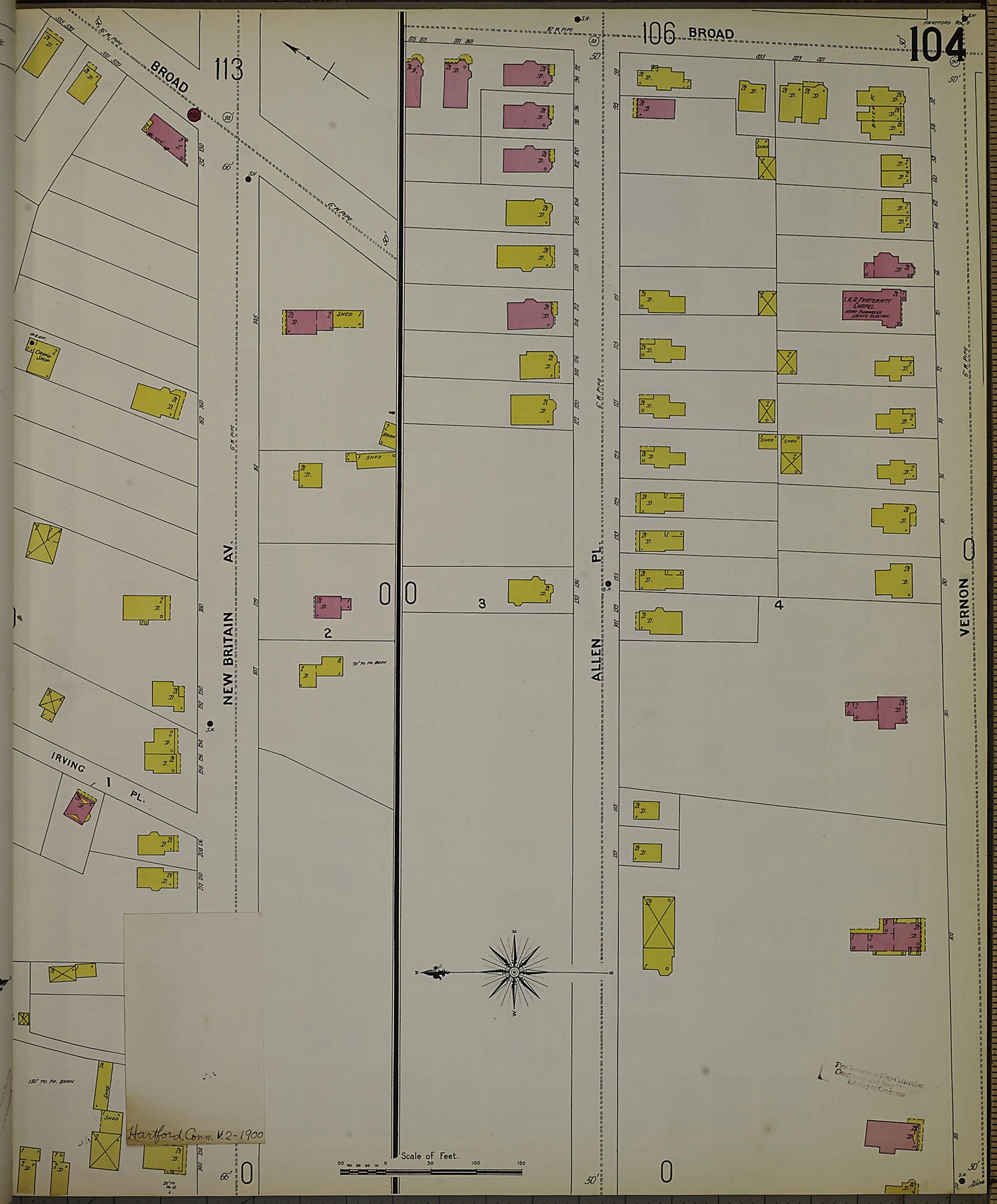 This old map of Hartford, Hartford County, Connecticut was created by Sanborn Map Company in 1900
