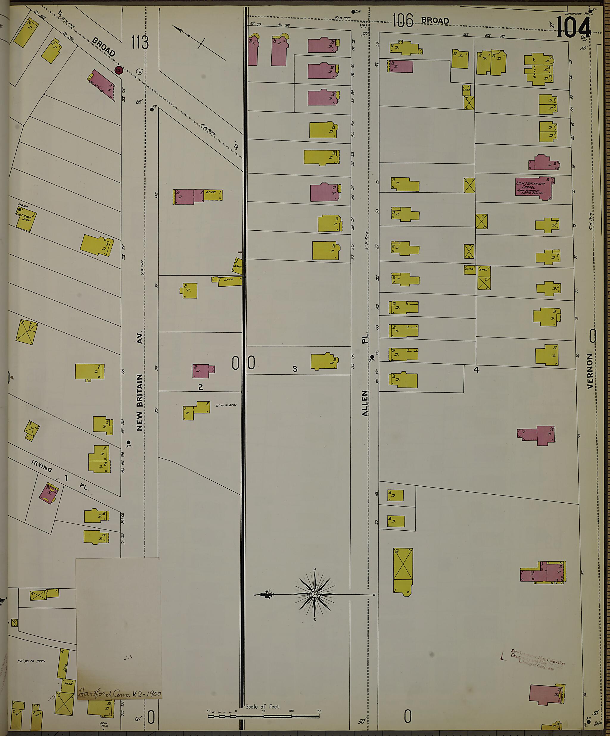 This old map of Hartford, Hartford County, Connecticut was created by Sanborn Map Company in 1900