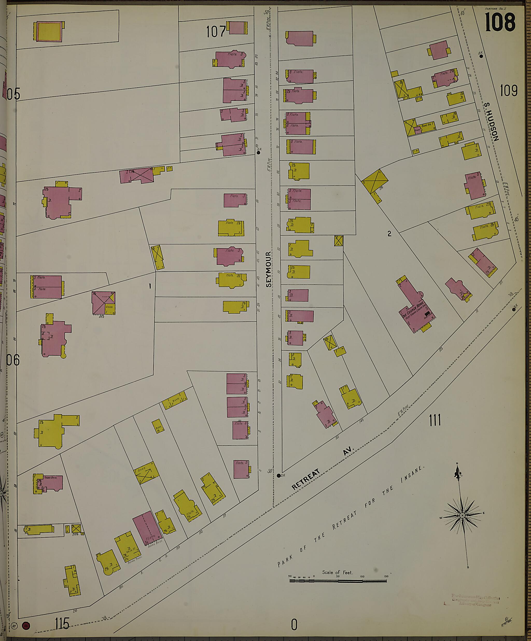 This old map of Hartford, Hartford County, Connecticut was created by Sanborn Map Company in 1900