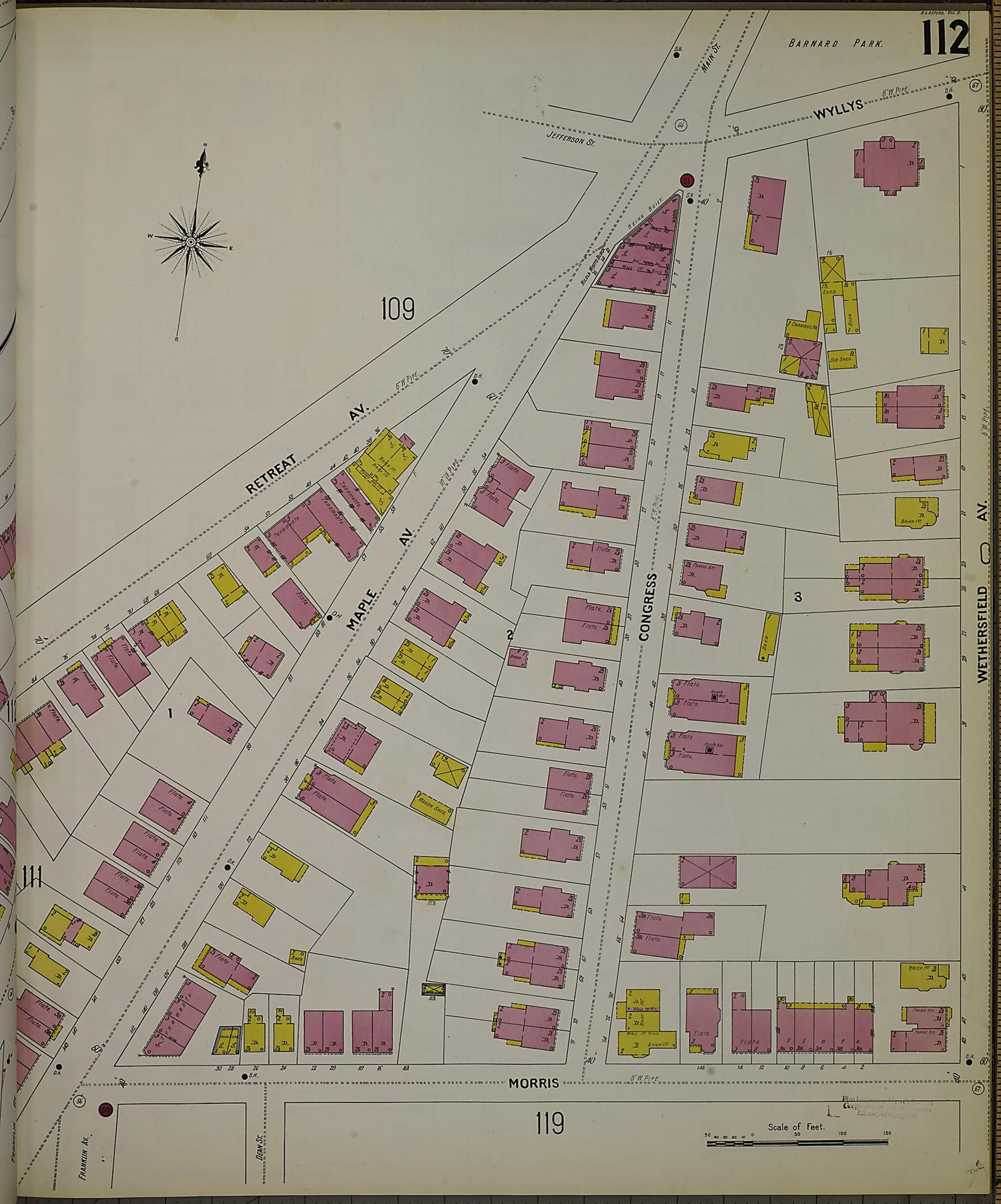 This old map of Hartford, Hartford County, Connecticut was created by Sanborn Map Company in 1900