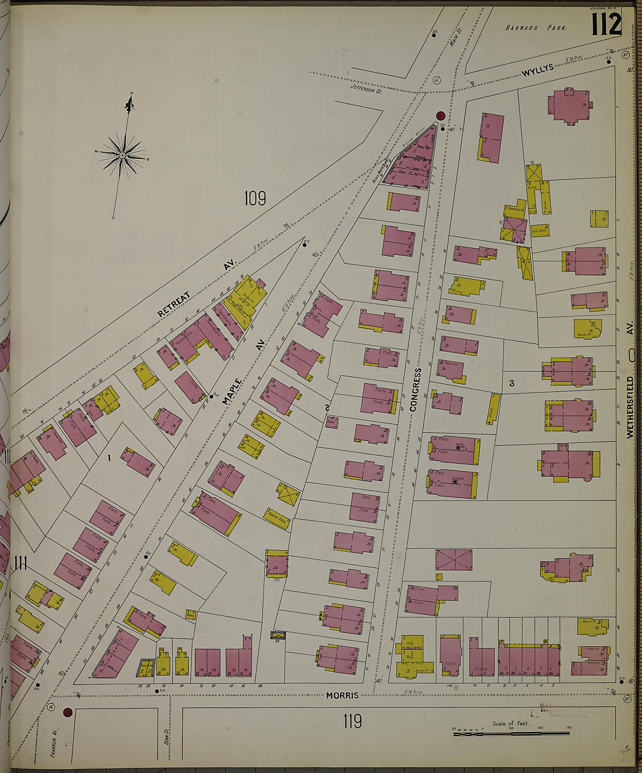 This old map of Hartford, Hartford County, Connecticut was created by Sanborn Map Company in 1900